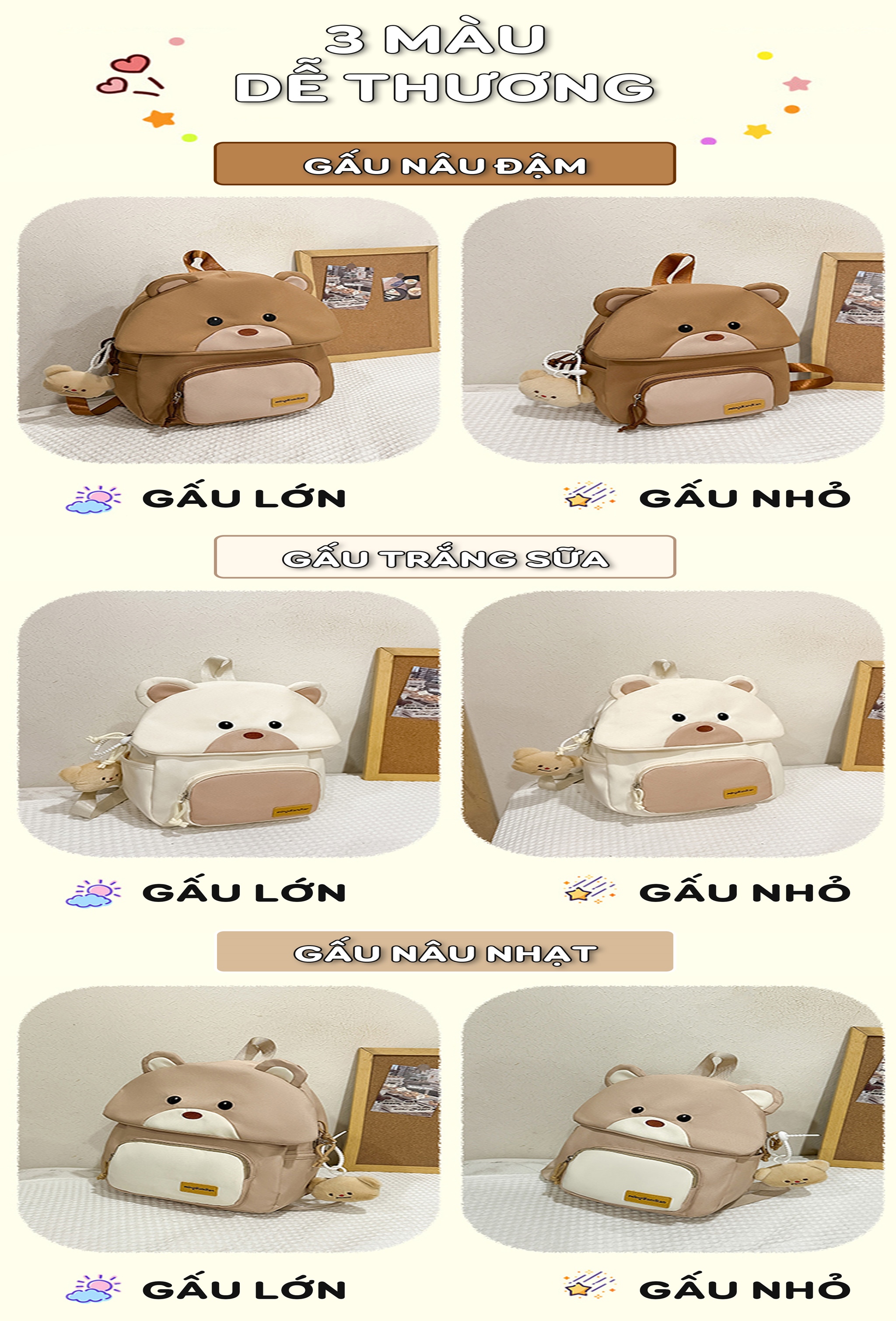 Mô tả Balo thời trang SUNNY BL02 - Balo đi học nữ dễ thương mầm non, tiểu học chống nước bền bỉ - 4