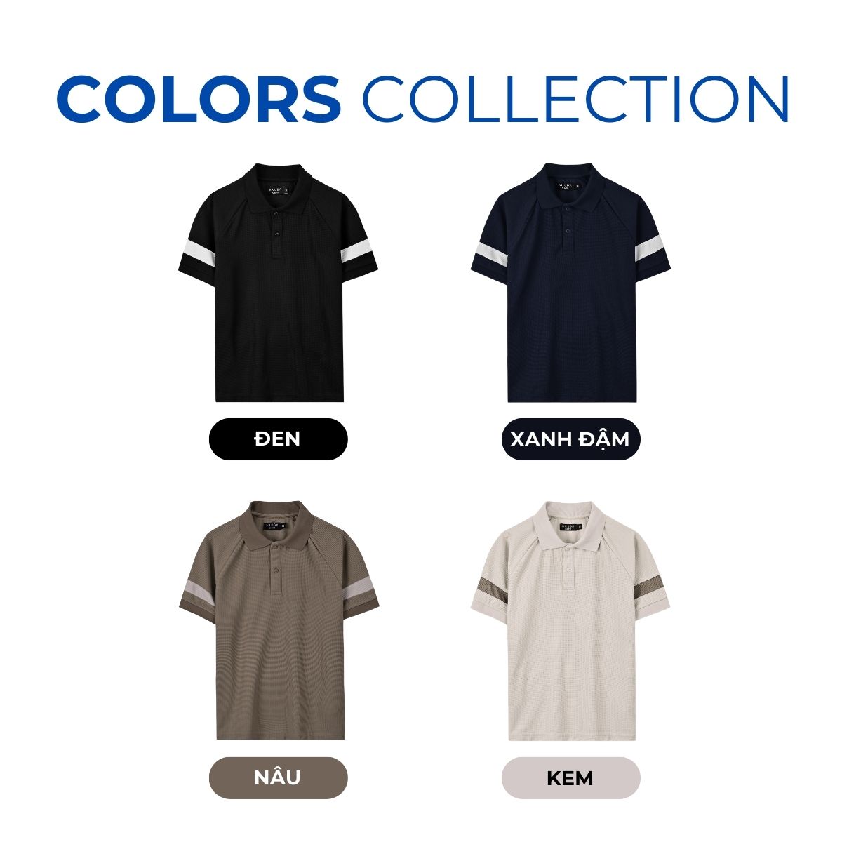 Mô tả Áo Polo Nam AKUBA Chất Vải Cotton Dày Dặn, Tay Ngắn Phối Sọc Ngang, Form Slimfit | 01HE1248 - 5