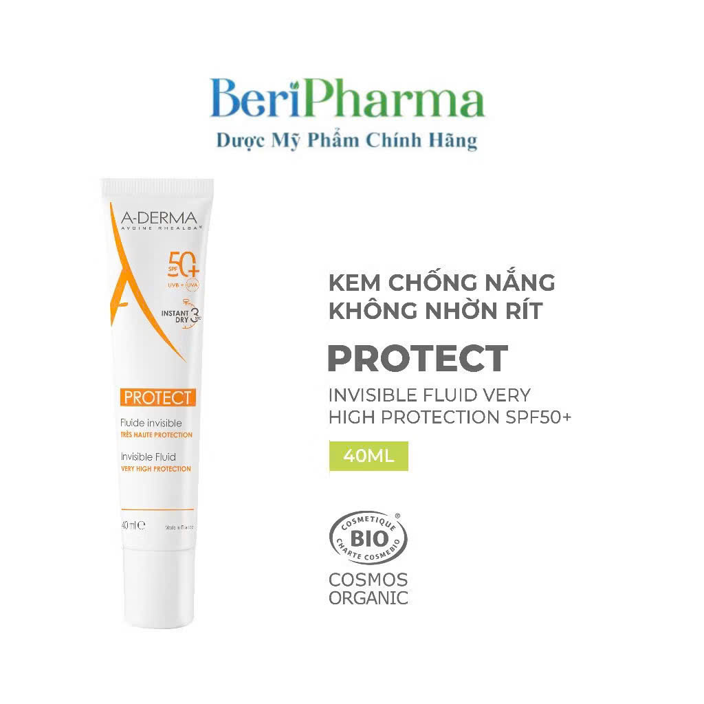 [CHÍNH HÃNG] A-Derma Kem Chống Nắng Protect Invisible Fluid Very High ...