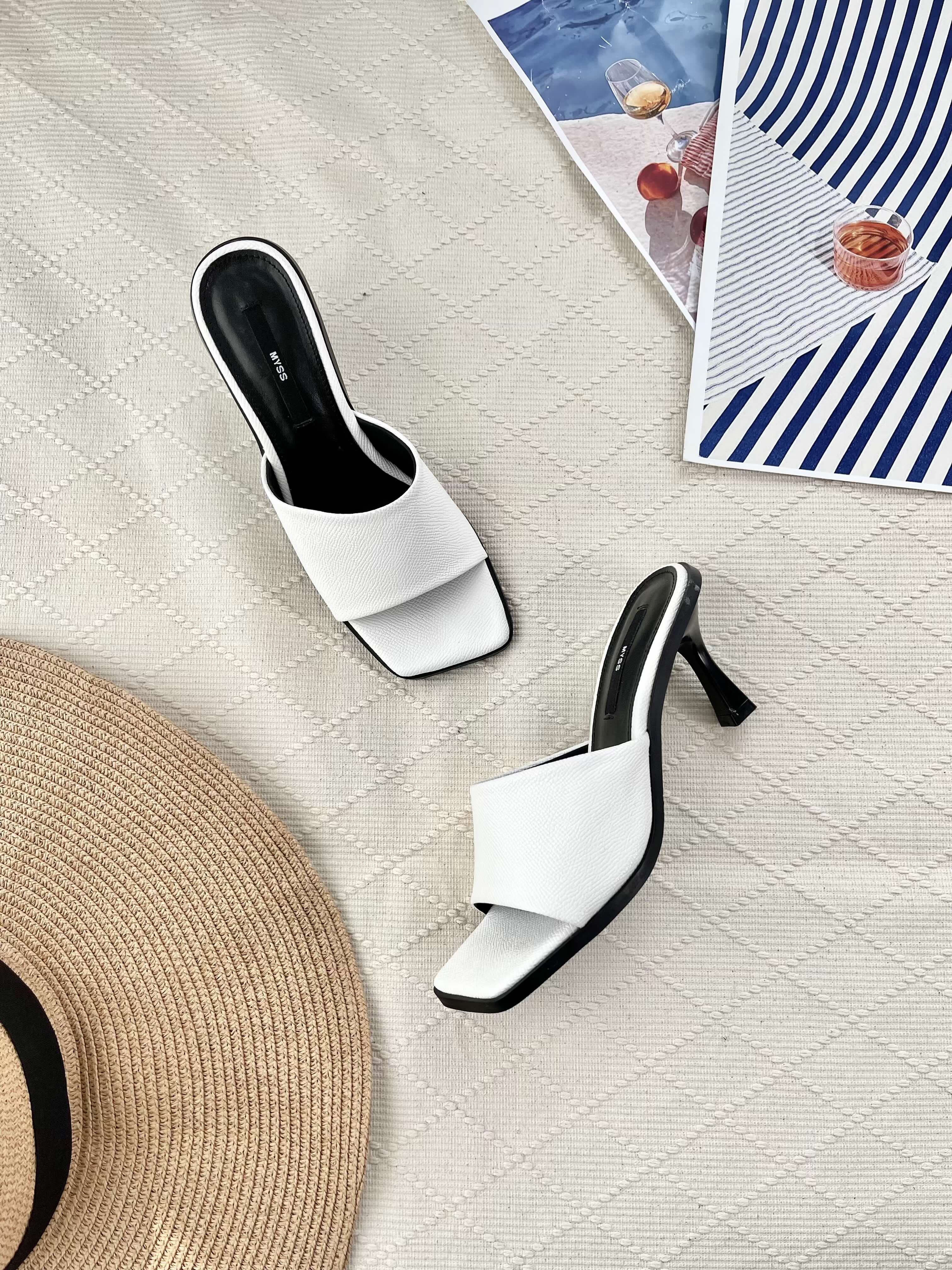 Mô tả Giày guốc sục nữ MYSS mũi vuông bản ngang 7 cm - SU123 - 2