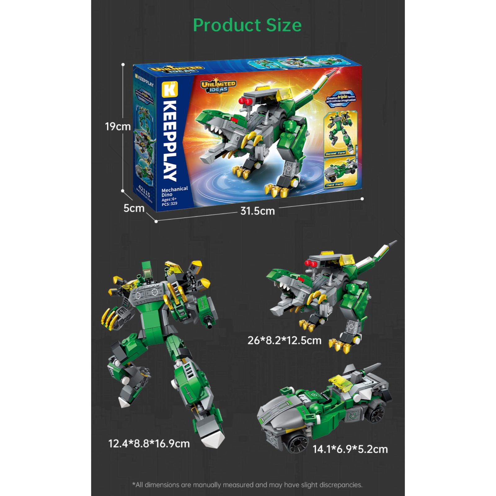 Mô tả Đồ chơi lắp ráp, xếp hình K Keepplay 42115 - Robot xanh biến hình (329 mảnh ghép) - 3