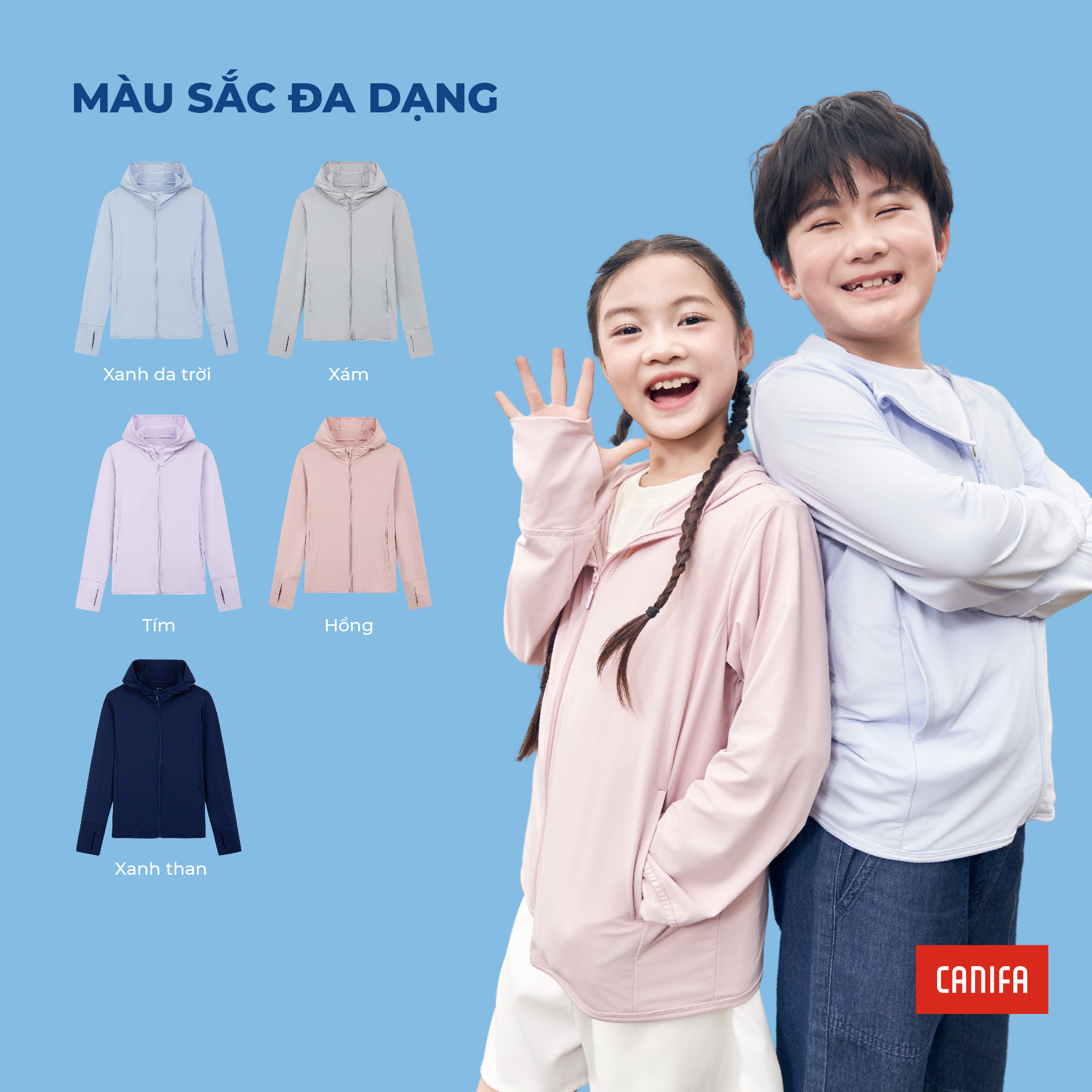 Mô tả Áo khoác chống nắng trẻ em 2025 CANIFA dài tay có mũ co giãn 3OT25S001 - 4