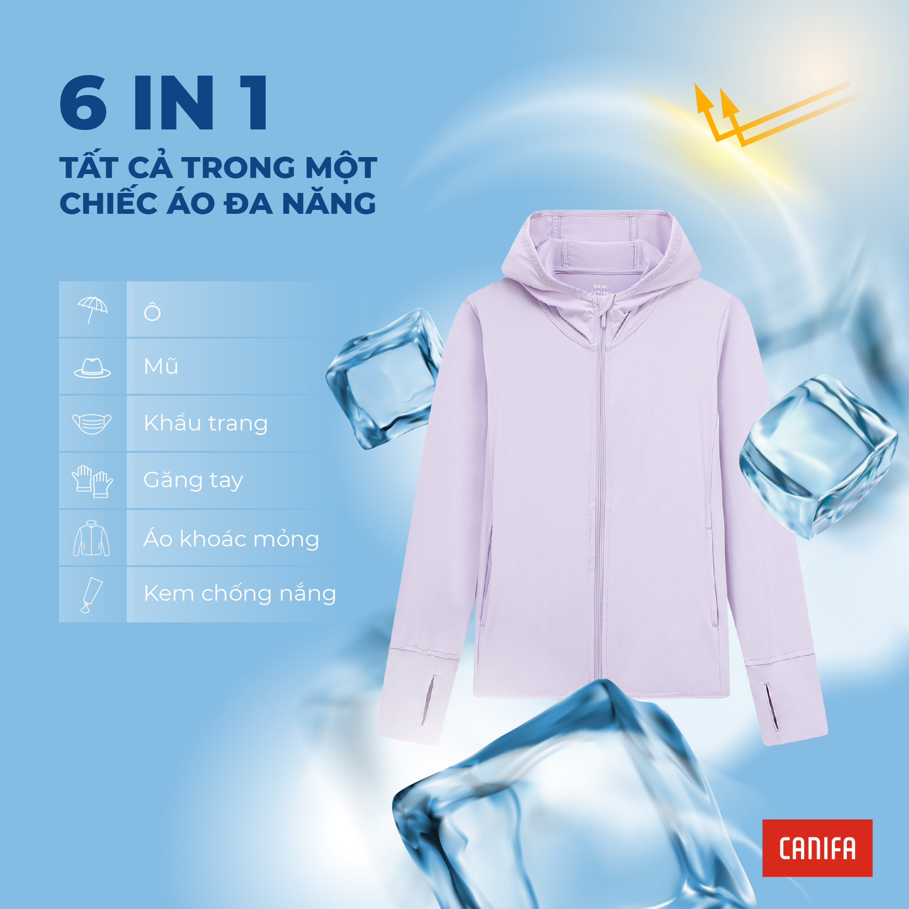 Mô tả Áo khoác chống nắng trẻ em 2025 CANIFA dài tay có mũ co giãn 3OT25S001 - 5