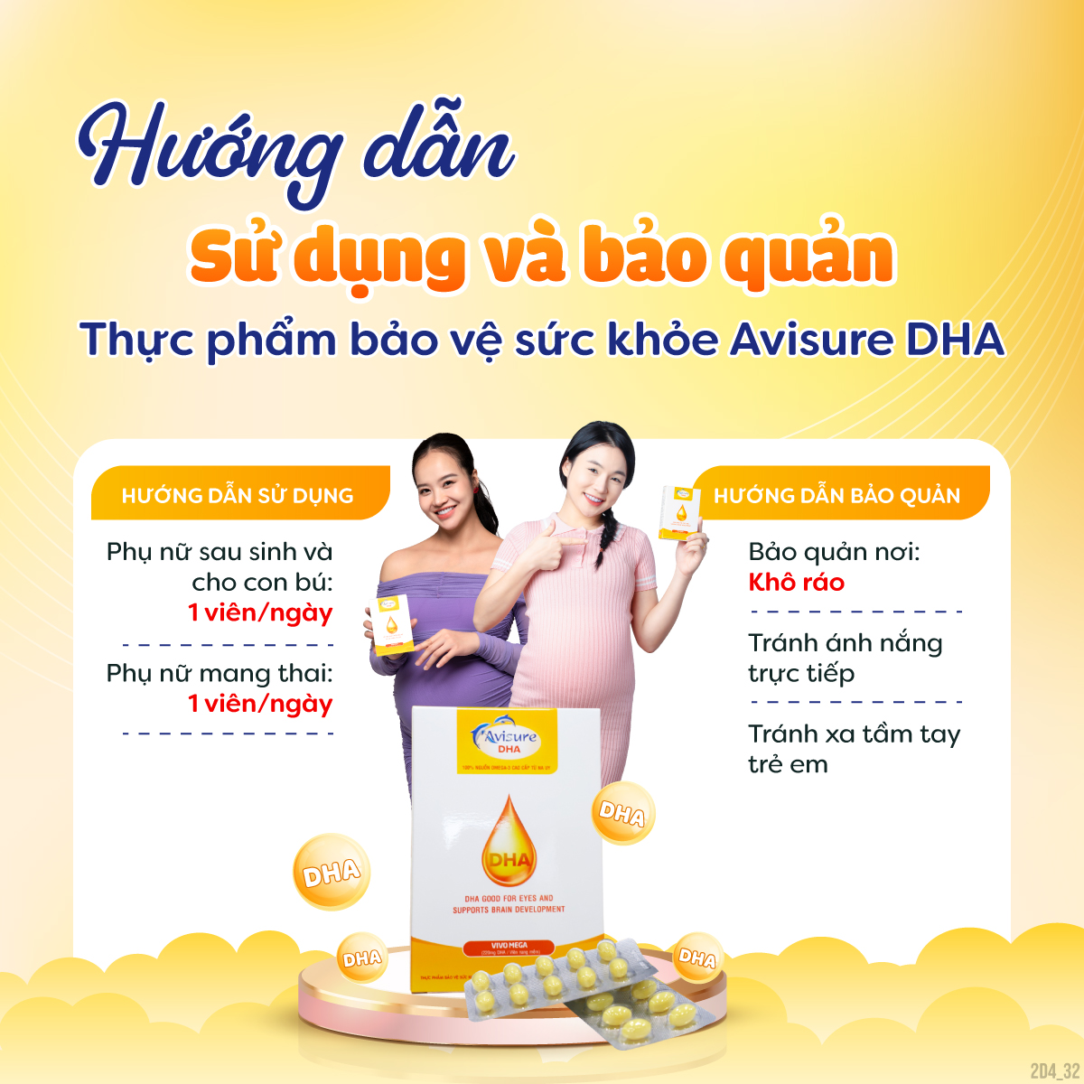 Mô tả DHA cho bà bầu Avisure giúp phát triển trí não, bé trí thông minh khỏe mạnh hộp 40 viên - 2
