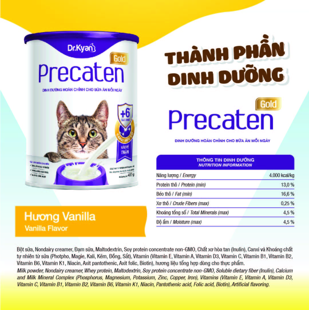 Mô tả Dr.Kyan - Sữa bột PRECATEN GOLD cho mèo lon 400g - DrKyan - 5