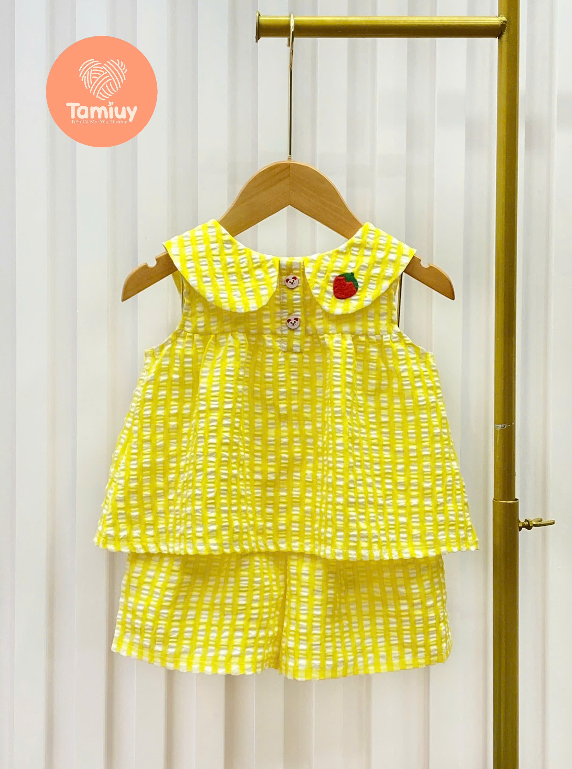 Mô tả Bộ Caro Bé Gái  Tamiuy Phối Họa Tiết , Vải Cotton Mềm Mại (10-38 kg) - 2