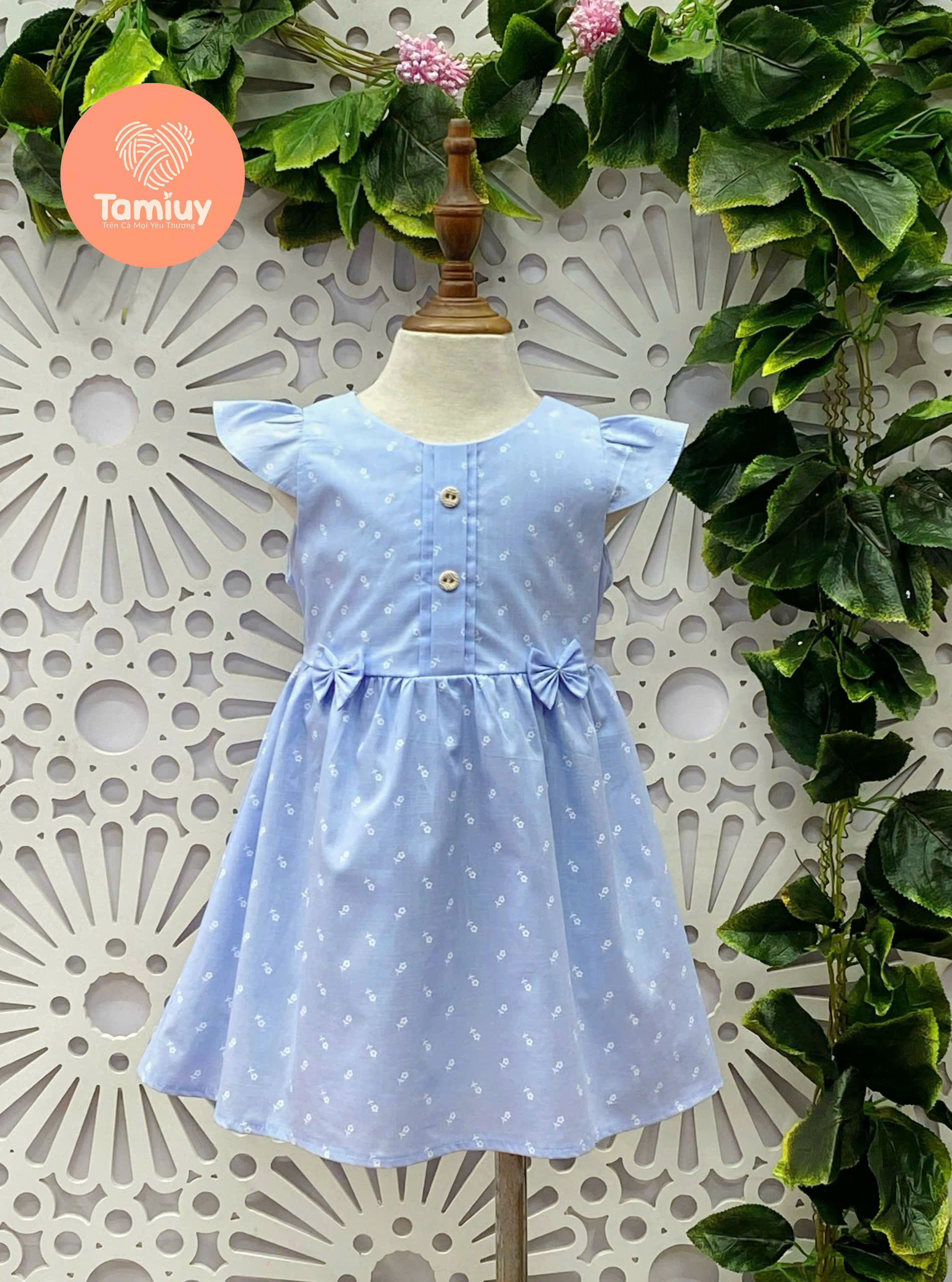 Mô tả Đầm Xoè Bé Gái  Tamiuy Thêu Trụ Tay Cánh Tiên Size 10-40 kg - 1