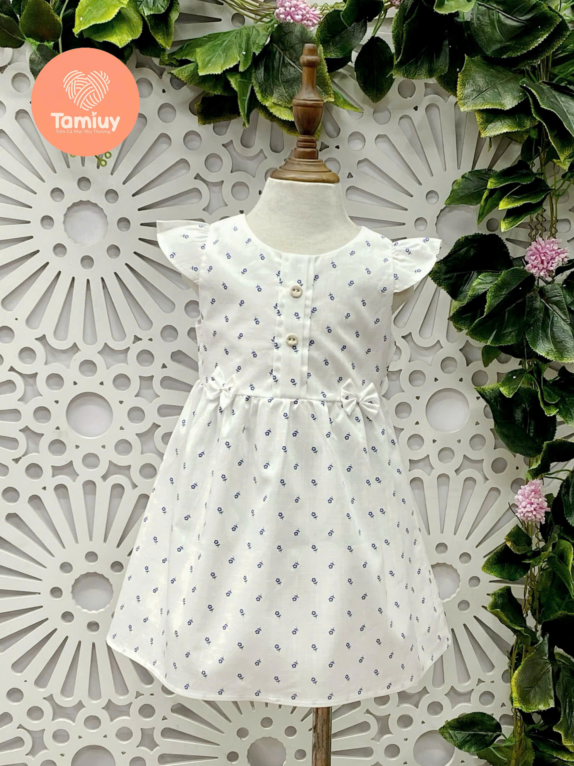 Mô tả Đầm Xoè Bé Gái  Tamiuy Thêu Trụ Tay Cánh Tiên Size 10-40 kg - 2