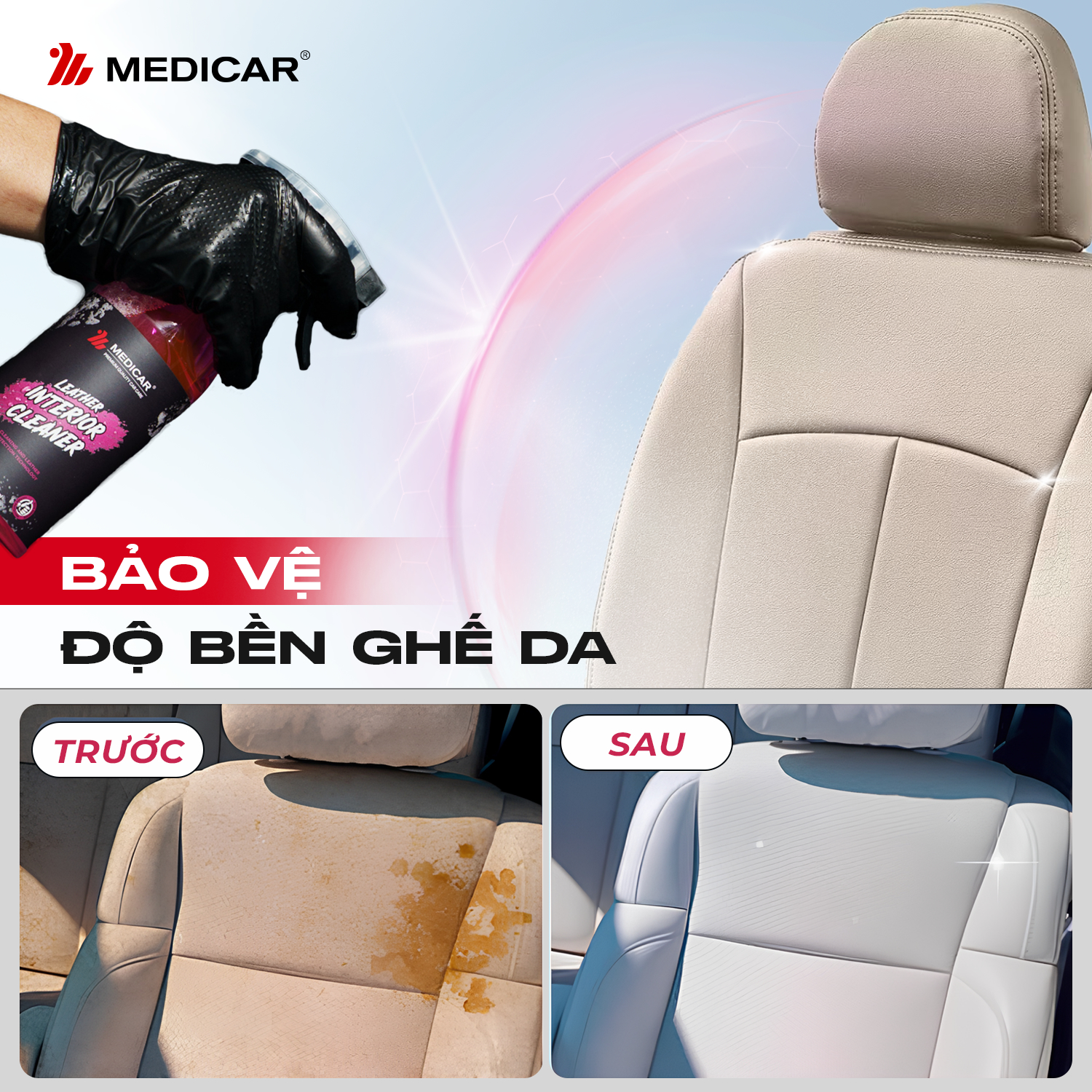 Mô tả Dung dịch vệ sinh nội thất ô tô Medicar – Sạch sâu, khử mùi, an toàn tuyệt đối - 7