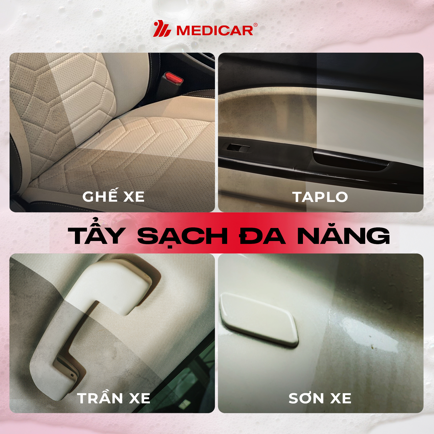 Mô tả Dung dịch vệ sinh nội thất ô tô Medicar – Sạch sâu, khử mùi, an toàn tuyệt đối - 3