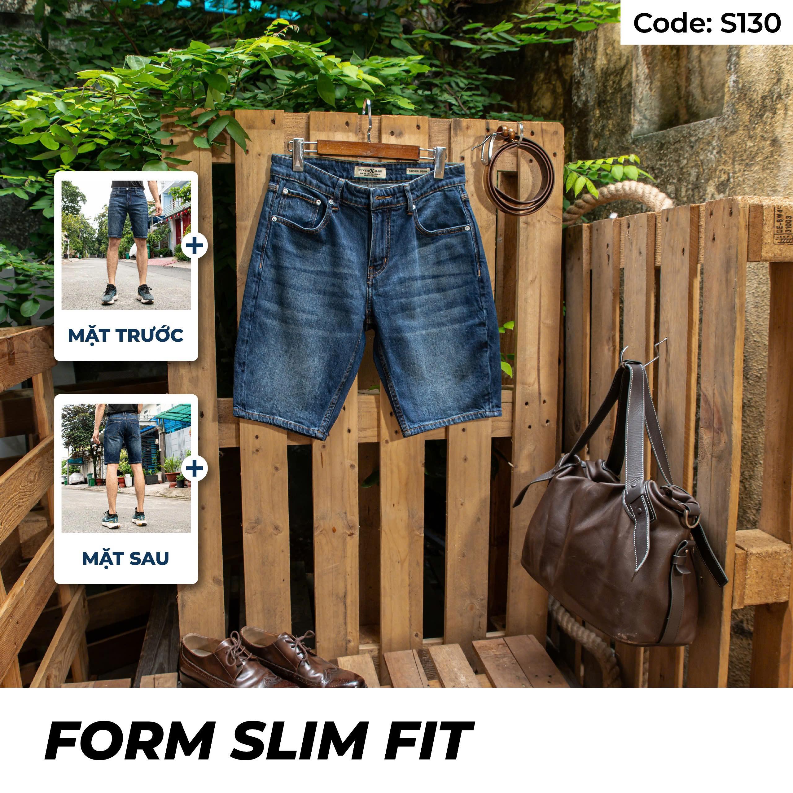 Mô tả Quần Short Jeans Nam Xanh Wash Sáng S130 Denim Spandex Co Giãn Just Men Thời Trang Nam - 9