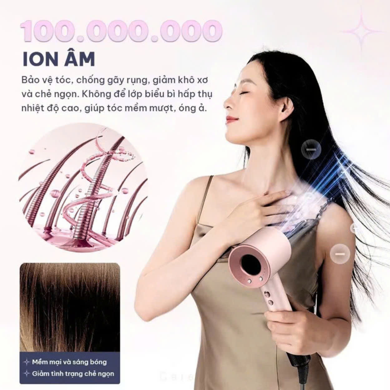 Mô tả Máy sấy tóc ENZO DY-888, với công nghệ ion âm cao cấp , công suất lớn, giúp tạo mọi kiểu tóc - 2