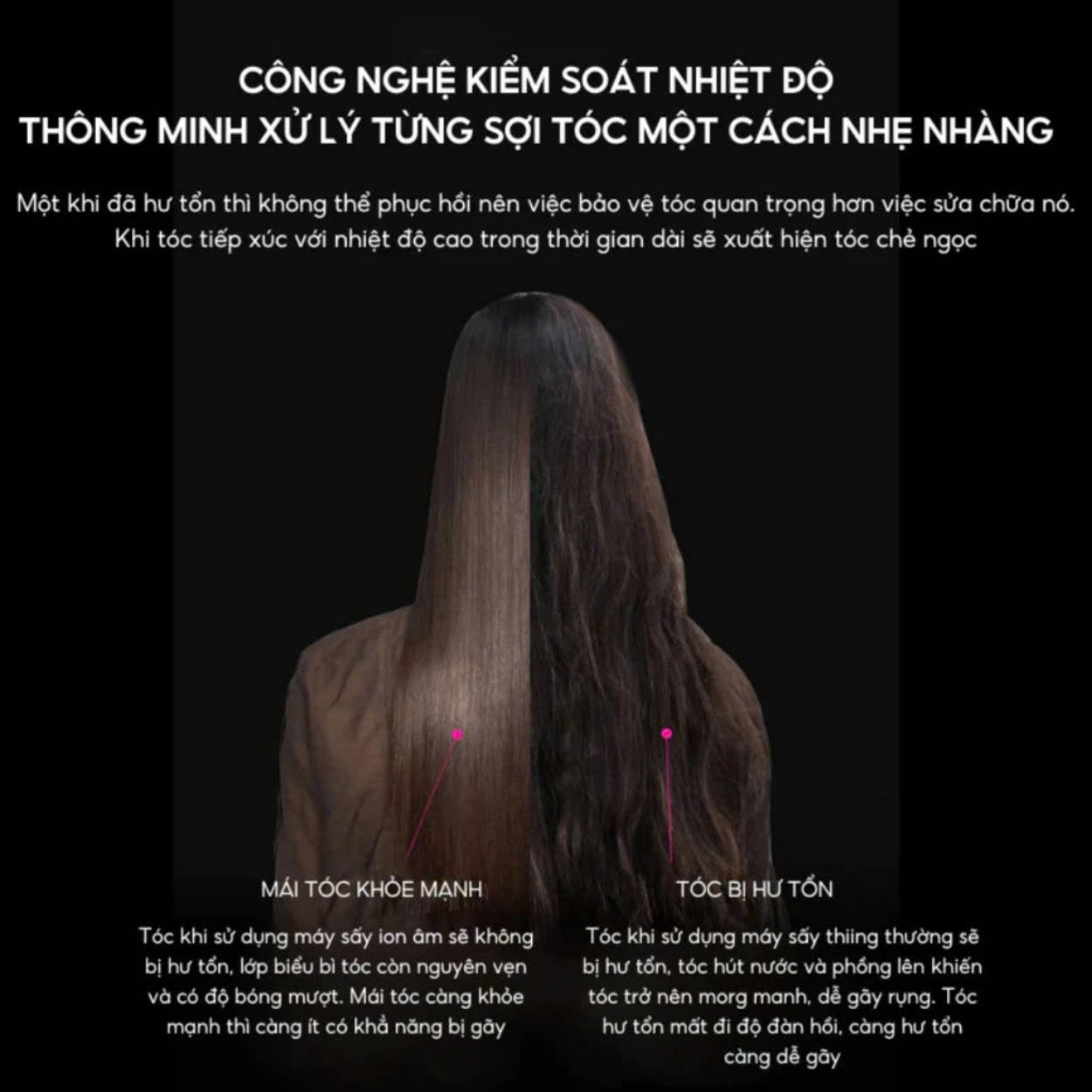 Mô tả Máy sấy tóc ENZO DY-888, với công nghệ ion âm cao cấp , công suất lớn, giúp tạo mọi kiểu tóc - 3