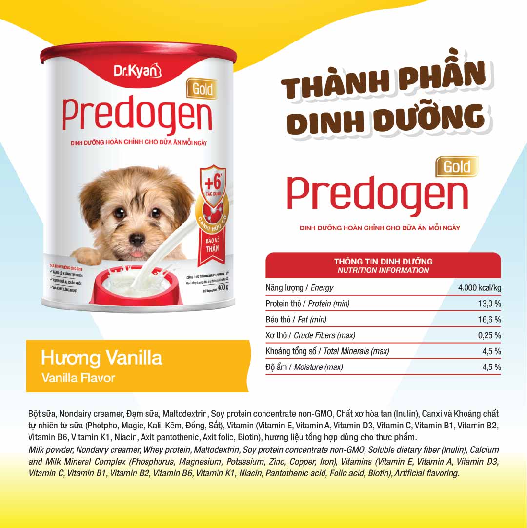 Mô tả Dr.Kyan - Sữa bột PREDOGEN GOLD cho chó Hộp 100g - DrKyan - 5
