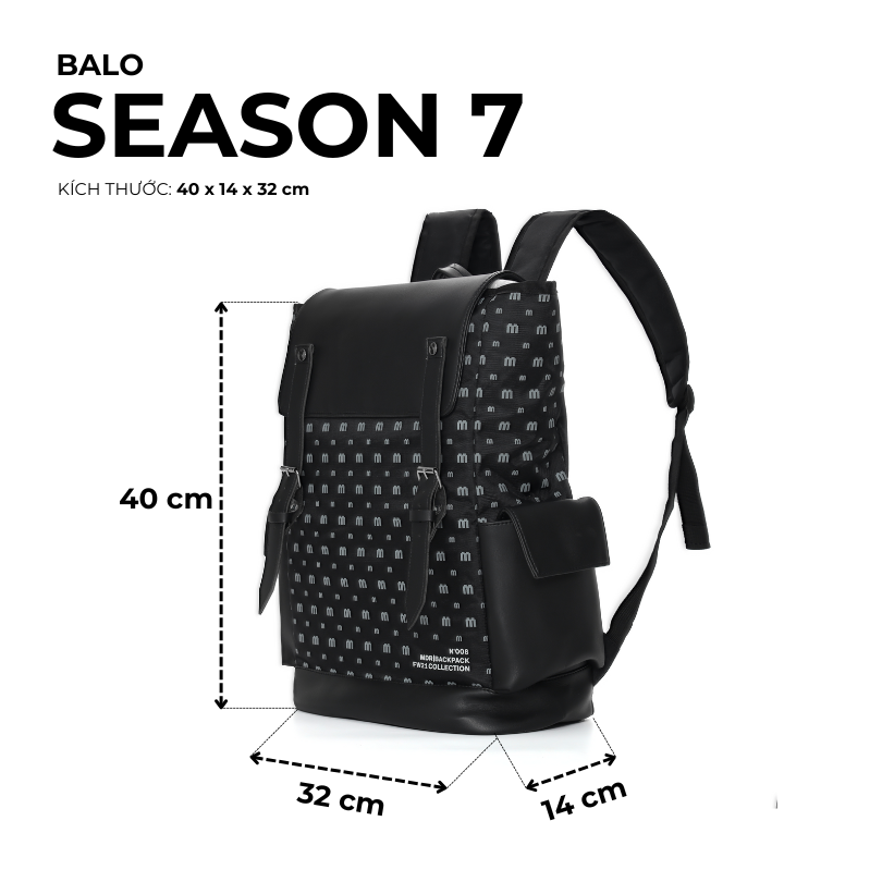Mô tả Balo đi học thời trang Nam nữ chống nước Unisex Season 7 Local Brand Chính Hãng Midori M Studio - 4