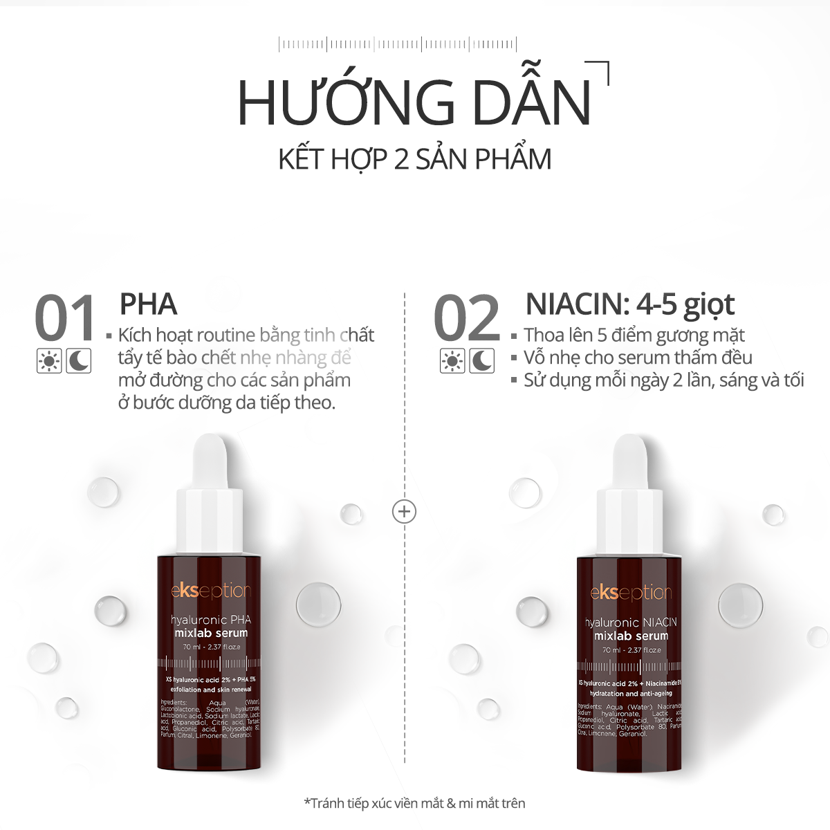 Mô tả Combo EKSEPTION Pre-Serum Hyaluronic 2% PHA 5% Dưỡng Ẩm Và Serum Ekseption NIACIN B3 75ML - 3