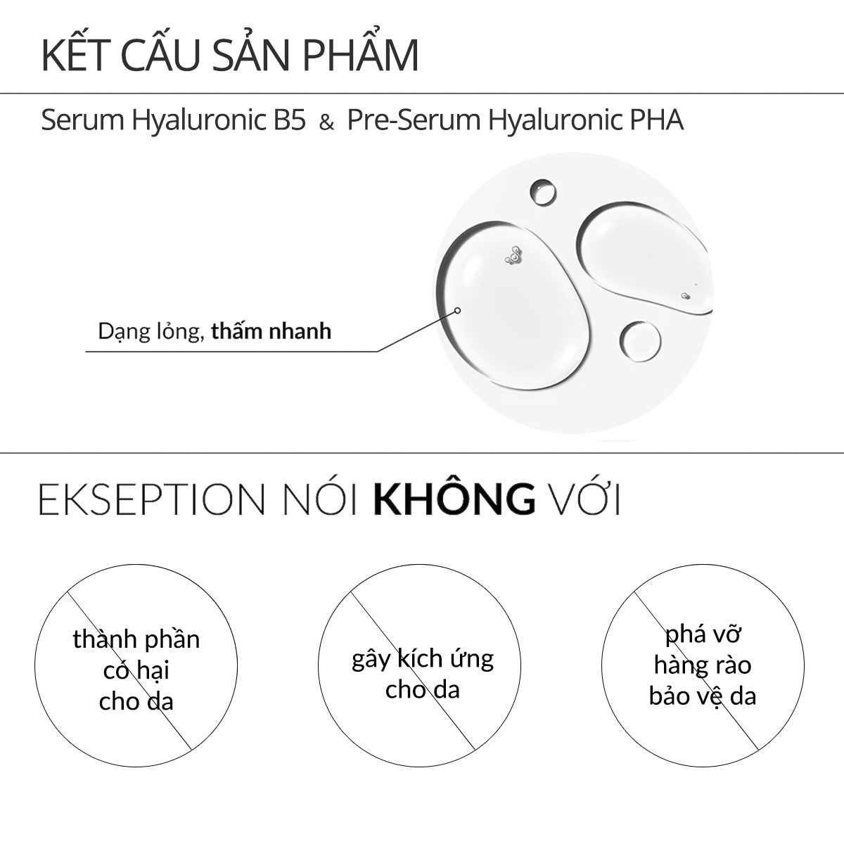 Mô tả Combo EKSEPTION Pre-Serum Hyaluronic 2% PHA 5% Dưỡng Ẩm Và B5 Hyaluronic Mixlab 75ML - 2
