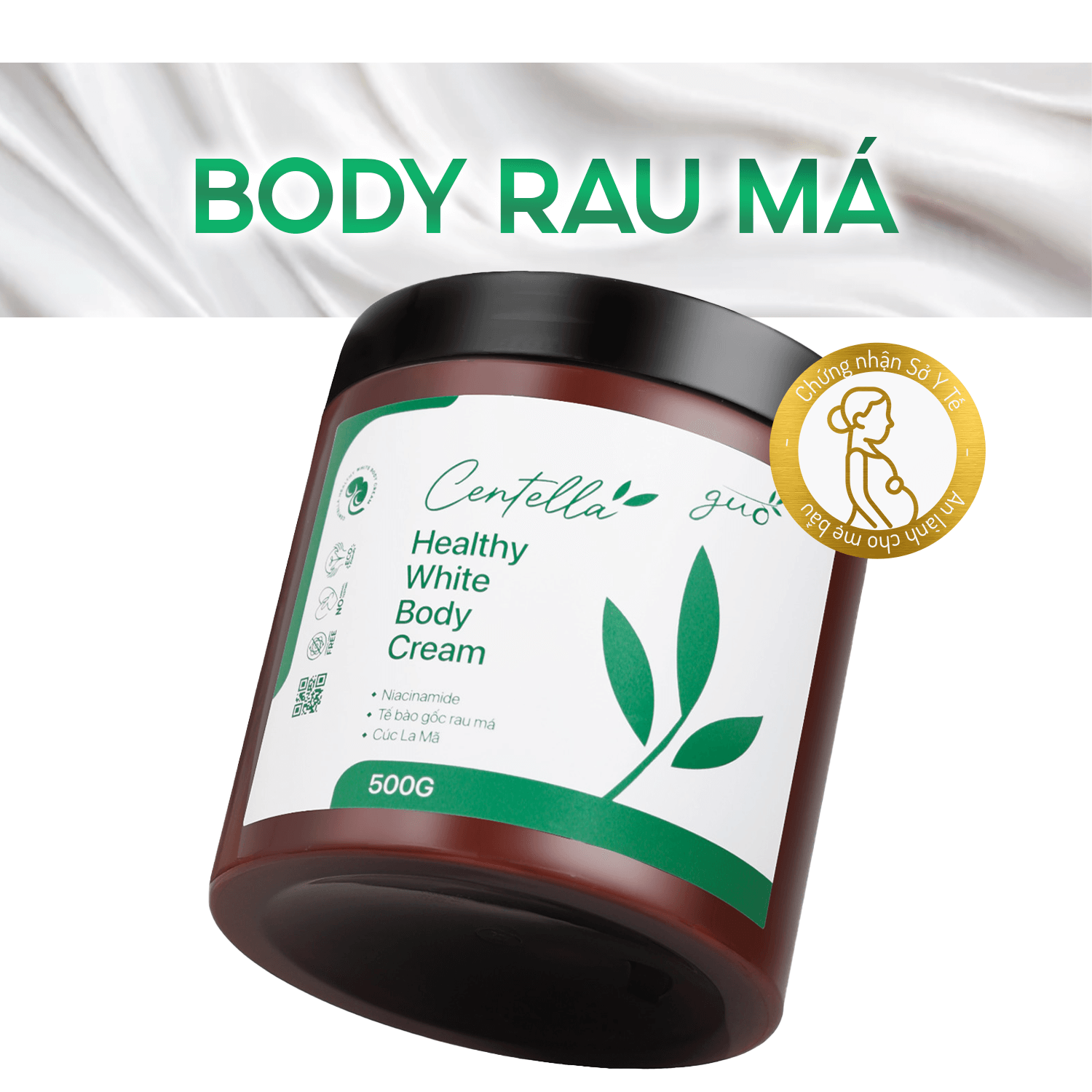 Mô tả Kem Body CHO BÀ BẦU Dưỡng Trắng Da, Nâng Tone Nhanh Thấm Chiết Xuất Rau Má GUO (250-500G) - 1