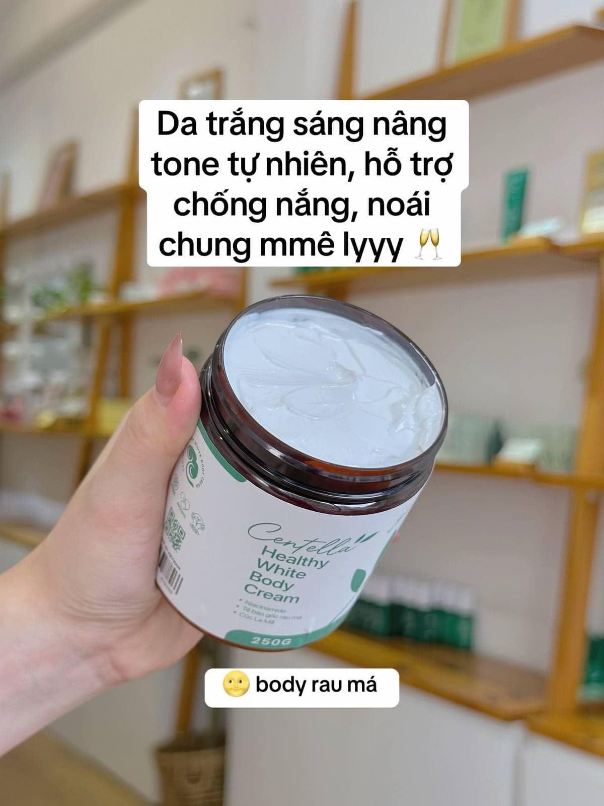 Mô tả Kem Body Dưỡng Trắng Mịn Da Rau Má, Nâng Tone Tức Thì, Mờ Sạm, Thẩm thấu nhanh - Centella Healthy White Body Cream GUO - 1