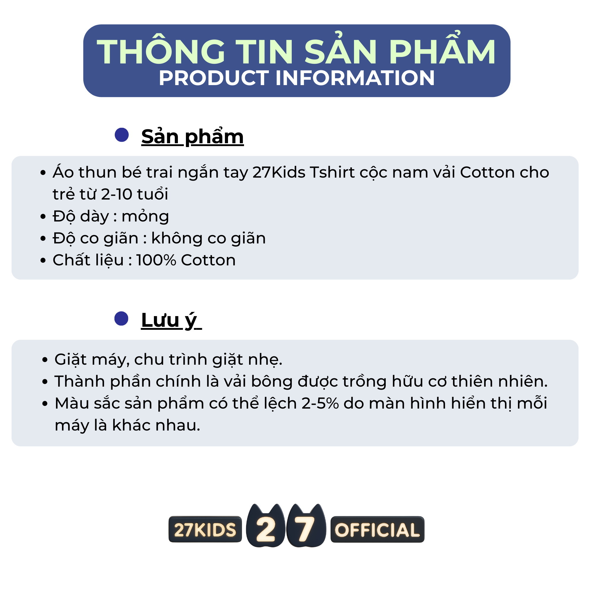 Áo thun bé trai 27Kids 2
