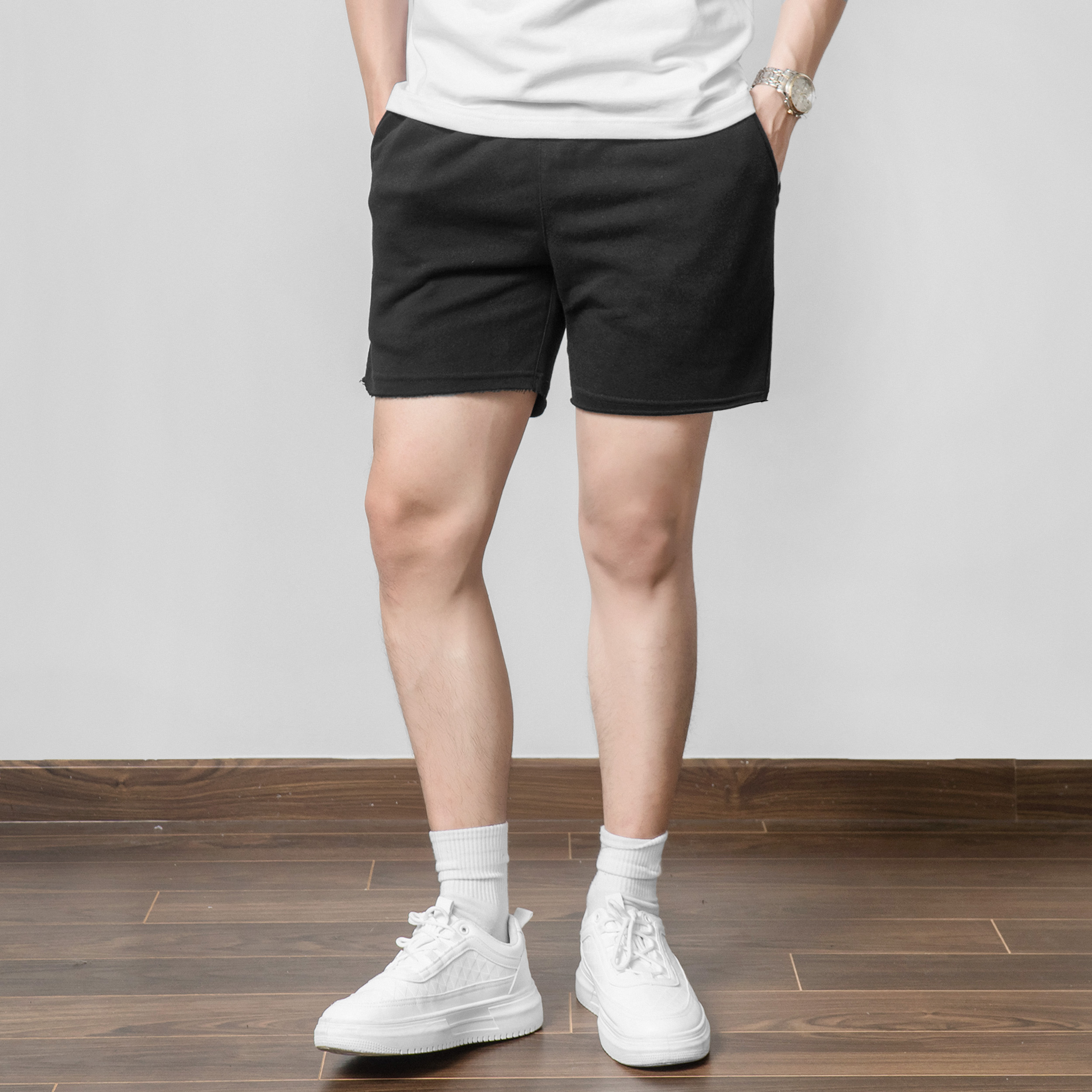 Mô tả Quần short thể thao nam bản rộng BAMIHOME, chất vải nỉ chân cua khô thoáng, không lai thoải mái QN09 - 5