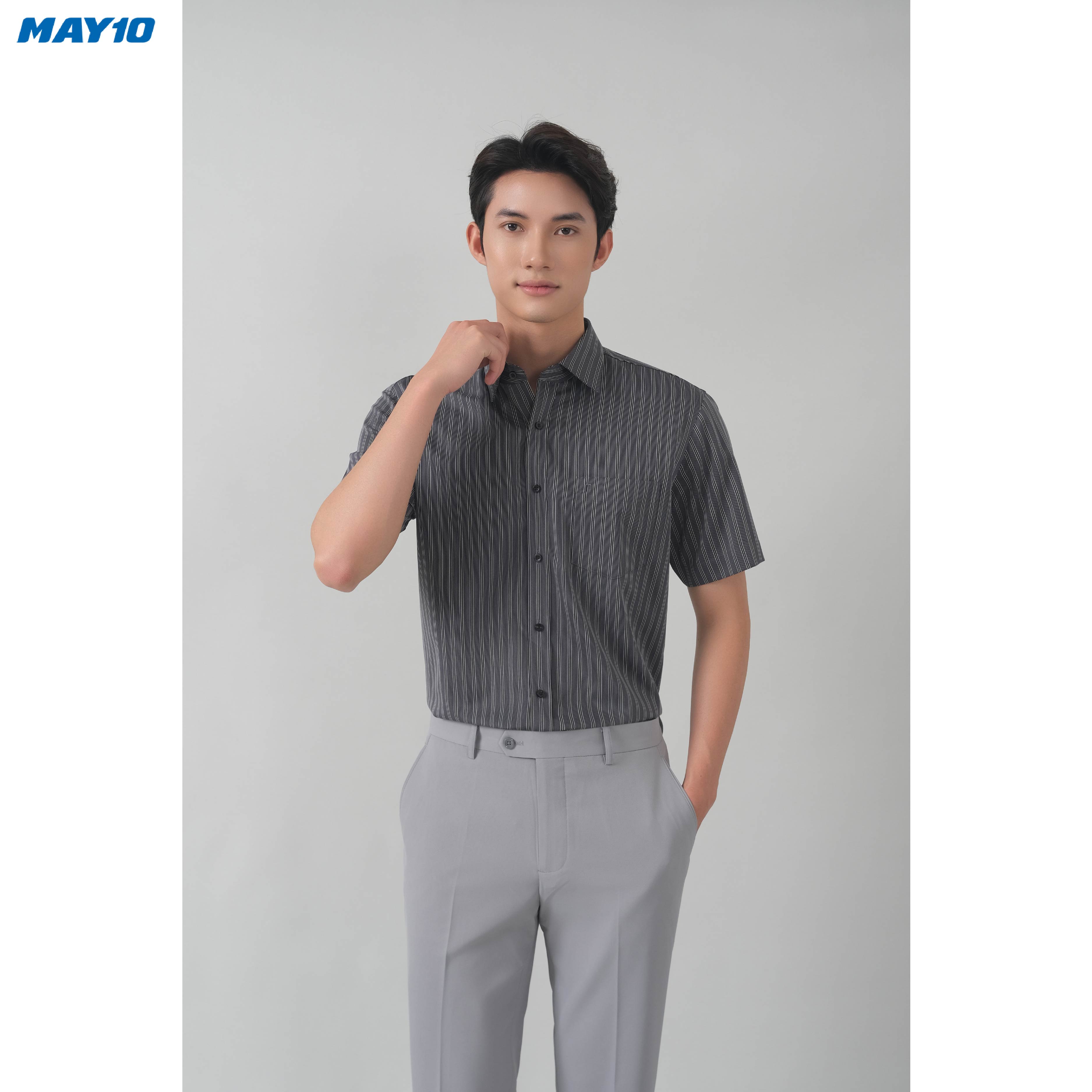 Mô tả Áo Sơ mi nam cộc tay May10 form Regular mã 010123048 AD066 - 1
