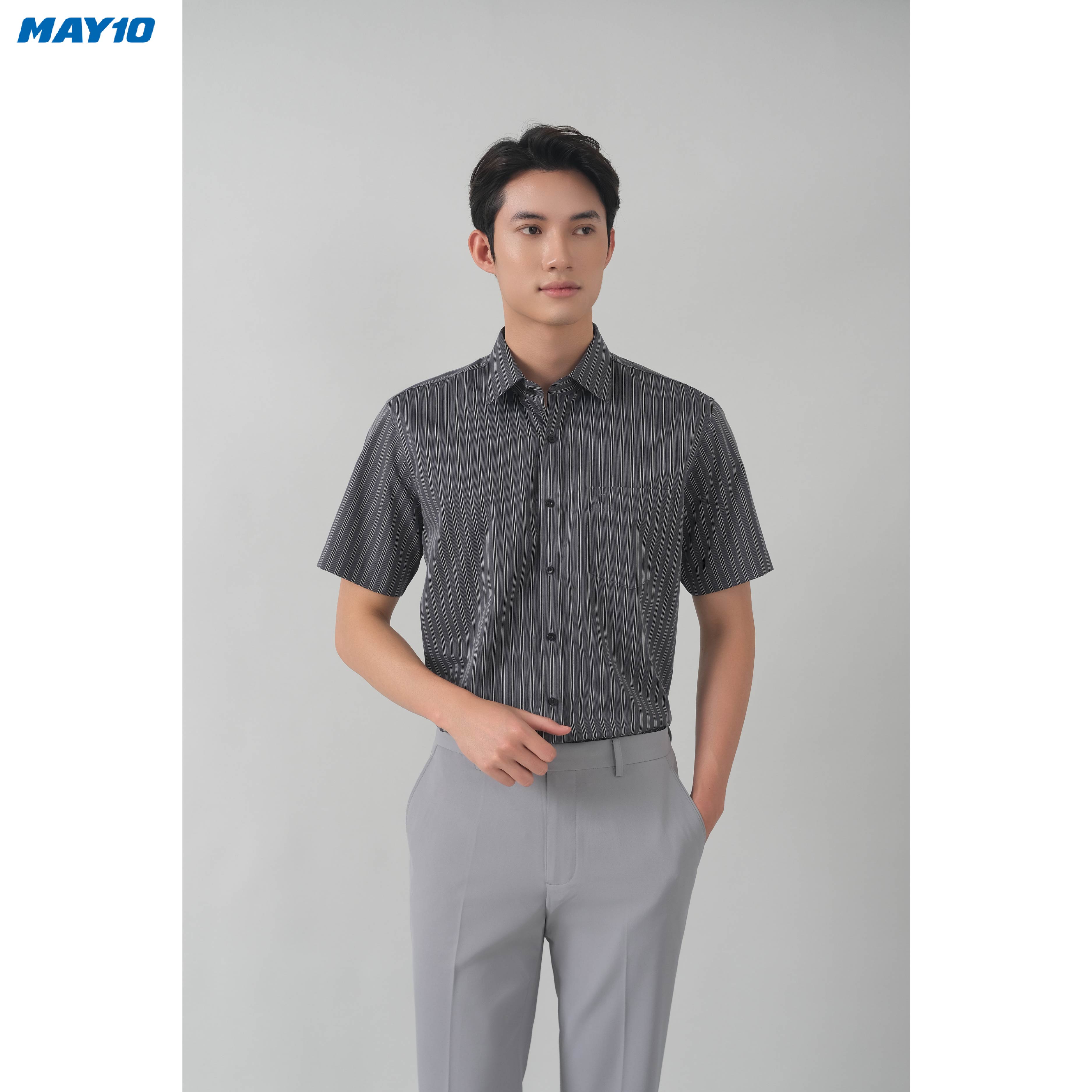 Mô tả Áo Sơ mi nam cộc tay May10 form Regular mã 010123048 AD066 - 2