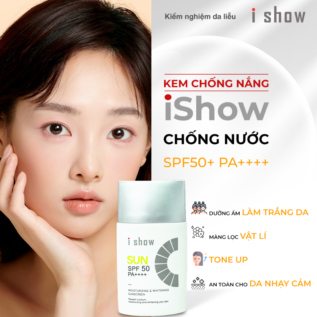 Mô tả Kem Chống Nắng I SHOW Nâng Tone 12h SPF 50+ PA++++ Dưỡng Ẩm Trắng Da Kiềm Dầu Chống Nước Chống Nắng - 2