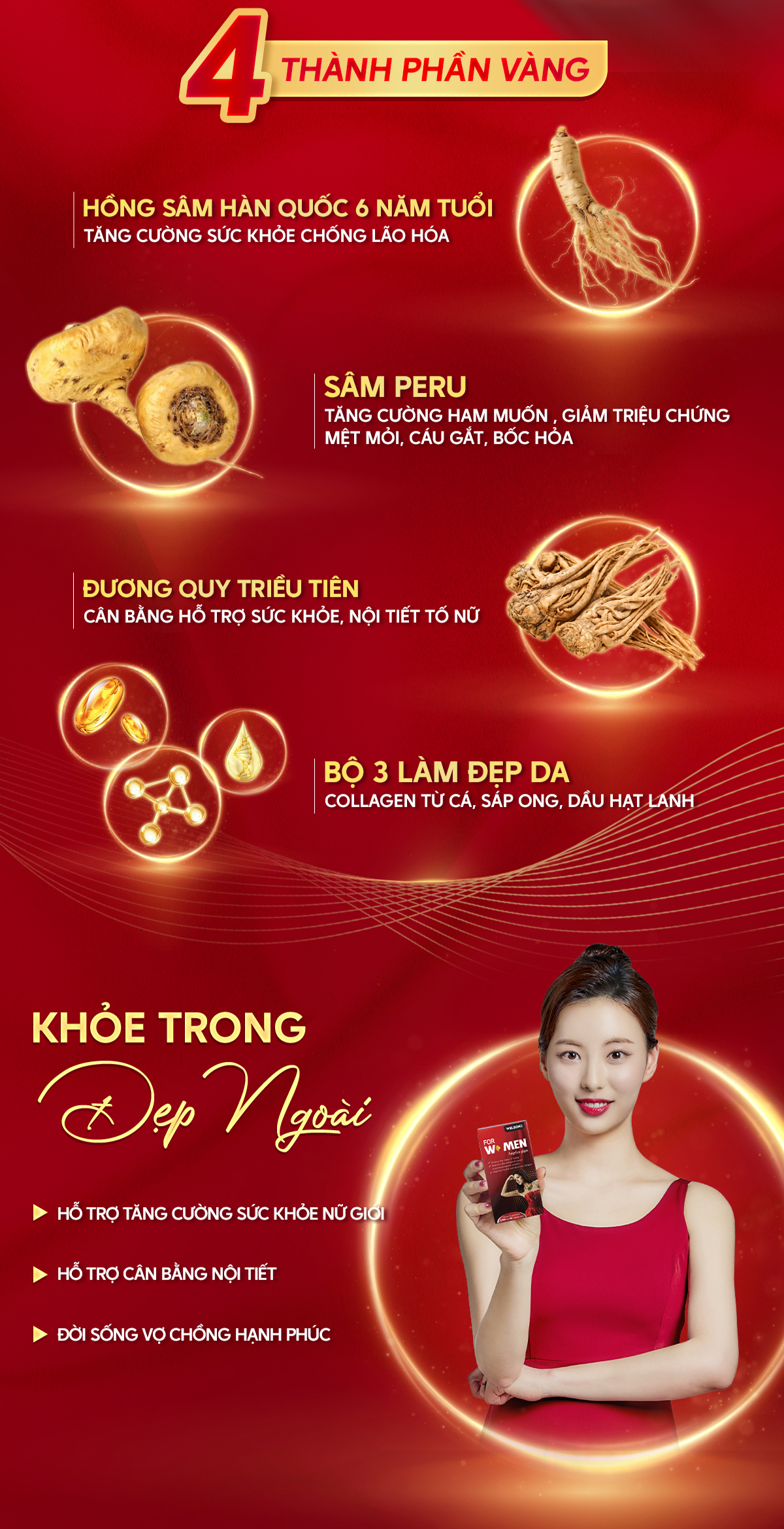Mô tả [2Hộp] Thực phẩm bảo vệ sức khoẻ Viên uống Nội Tiết Tố Nữ Welson For Women Hỗ Trợ Cải Thiện Sinh Lý Nữ Hộp 60 Viên - 4