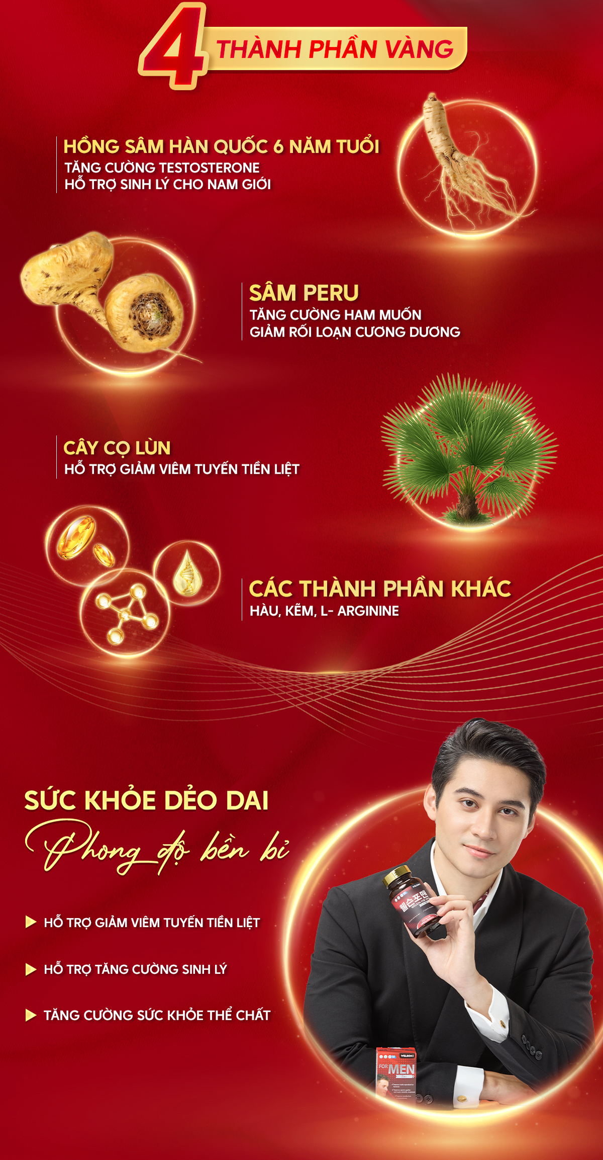 Mô tả [2Hộp] Thực phẩm bảo vệ sức khoẻ Viên Uống Hỗ Trợ Tăng Cường Sinh Lý Nam Welson For Men Hộp 60 Viên - 4