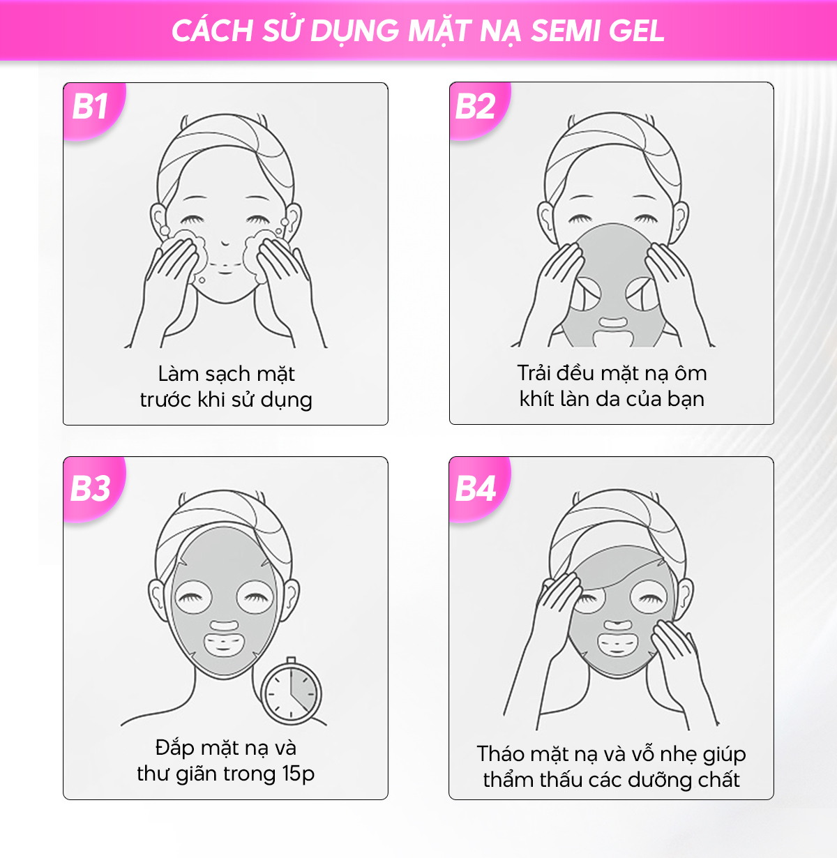 Mô tả [2Hộp] Mặt Nạ Dưỡng Ẩm Hàn Quốc Công Nghệ Semi Gel Giúp Da Căng Mịn Sáng Da Welson Beauty Peptides 10 Miếng/Hộp - 3