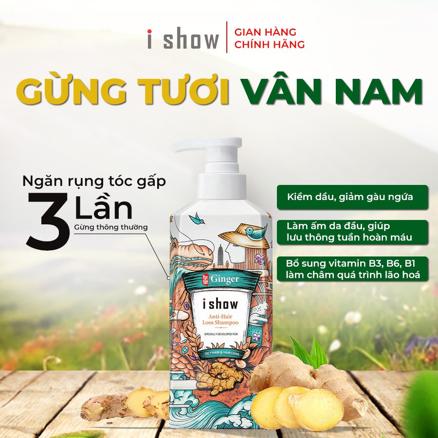 Mô tả Dầu Gội Gừng I SHOW Dưỡng Tóc Chắc Khoẻ Kiềm Dầu Phồng Tóc Hỗ Trợ Mọc Tóc - Dầu Gội Thảo Dược I SHOW - 2