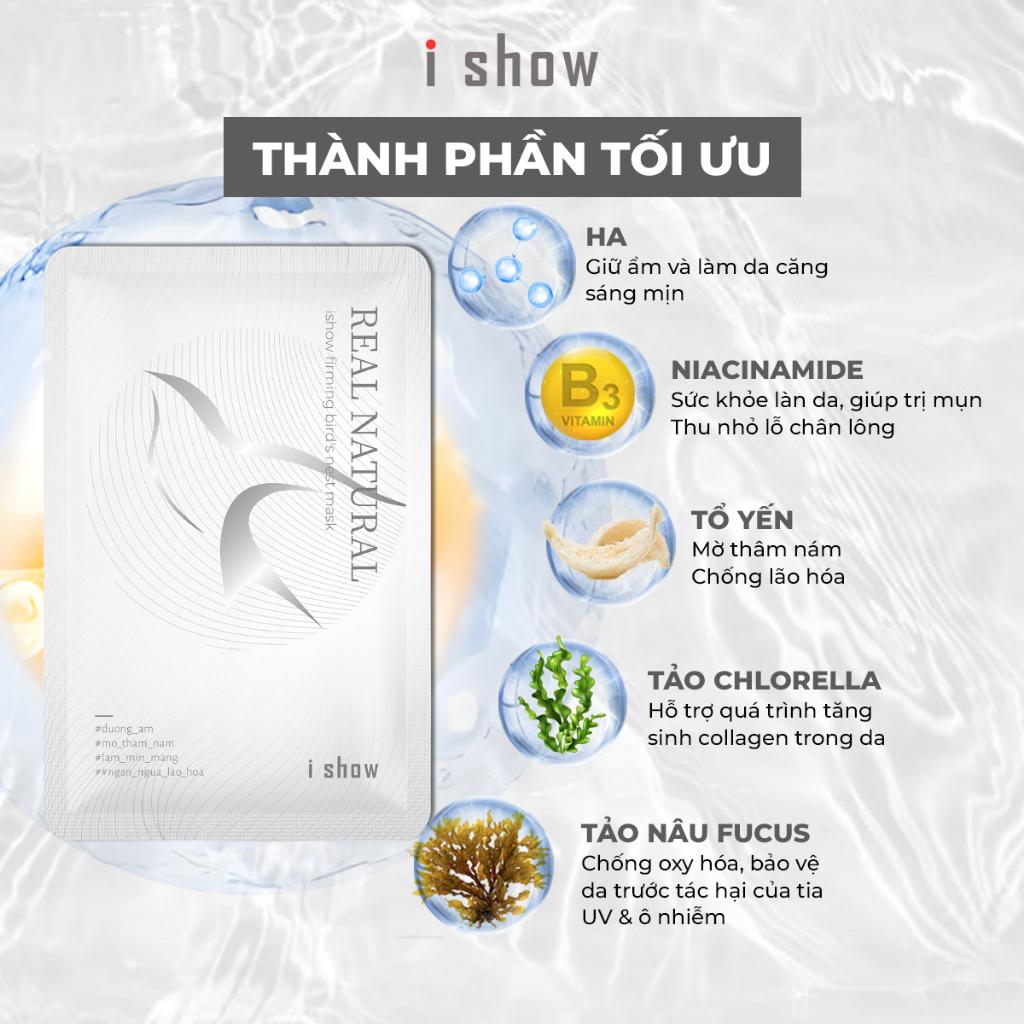 Mô tả Mặt Nạ Tổ Yến Collagen I SHOW Chống Lão Hóa Dưỡng Ẩm Chuyên Sâu Dành Cho Da Nám Tàn Nhang - 2
