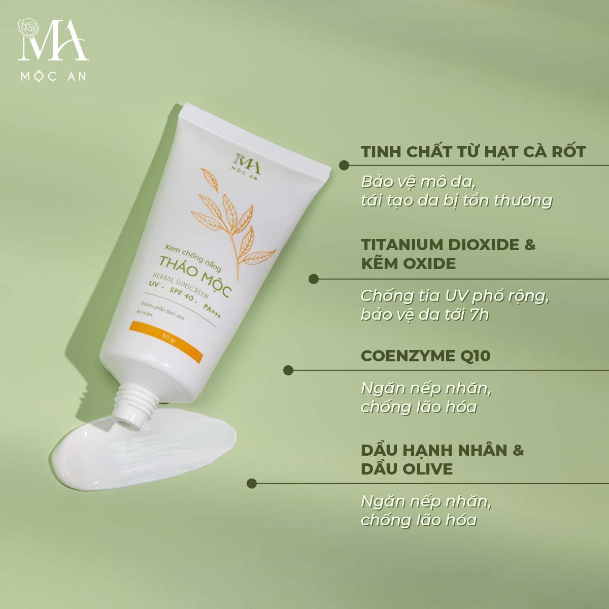 Mô tả Kem Chống Nắng Thảo Mộc Mộc An Chiết Xuất Tự Nhiên, An Toàn Cho Cả Mẹ Bầu 50g - 4