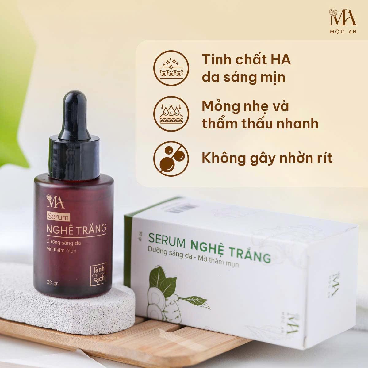 Mô tả Serum Dưỡng Da Mộc An Nghệ Trắng Cấp Ẩm Sâu, Giảm Mụn Mờ Thâm Nám Chăm Sóc Làn Da Trắng Mịn 30g - 5