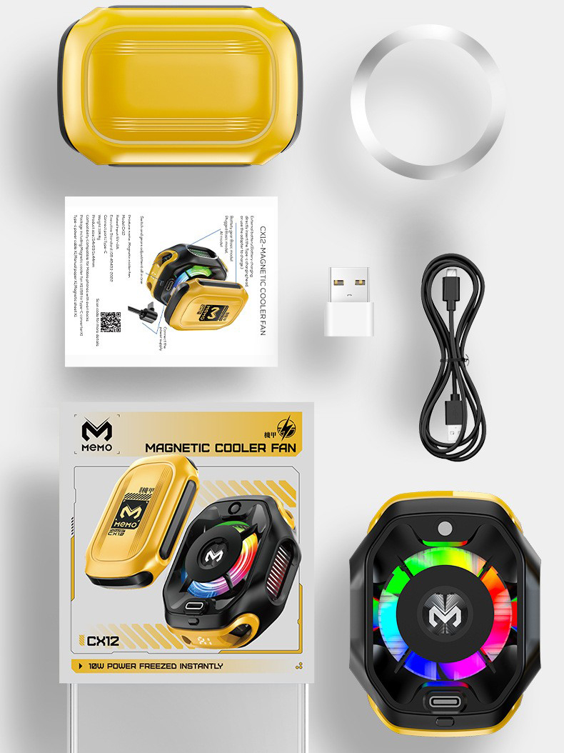 Mô tả Sò lạnh tản nhiệt MEMO CX12 Pro 2025 sử dụng pin làm lạnh sâu 2 chế độ AI đèn led màn hình tăng fps chơi game liên quân - 10