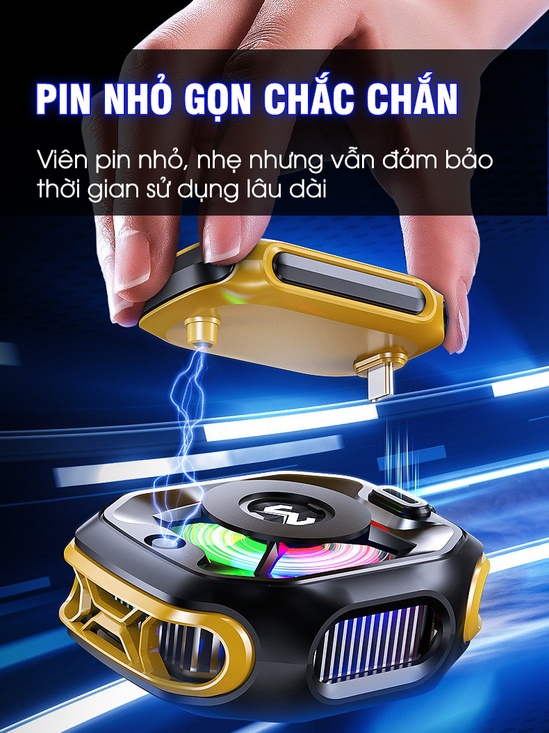 Mô tả Sò lạnh tản nhiệt MEMO CX12 Pro 2025 sử dụng pin làm lạnh sâu 2 chế độ AI đèn led màn hình tăng fps chơi game liên quân - 4