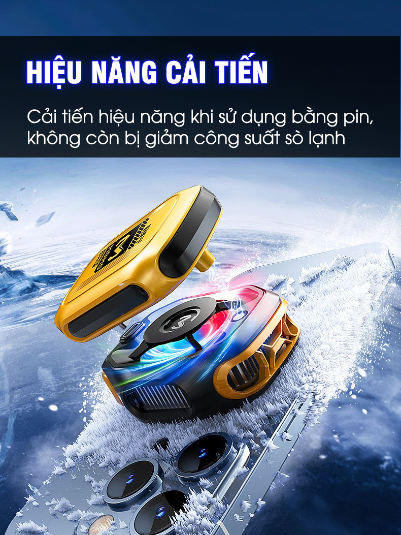 Mô tả Sò lạnh tản nhiệt MEMO CX12 Pro 2025 sử dụng pin làm lạnh sâu 2 chế độ AI đèn led màn hình tăng fps chơi game liên quân - 7
