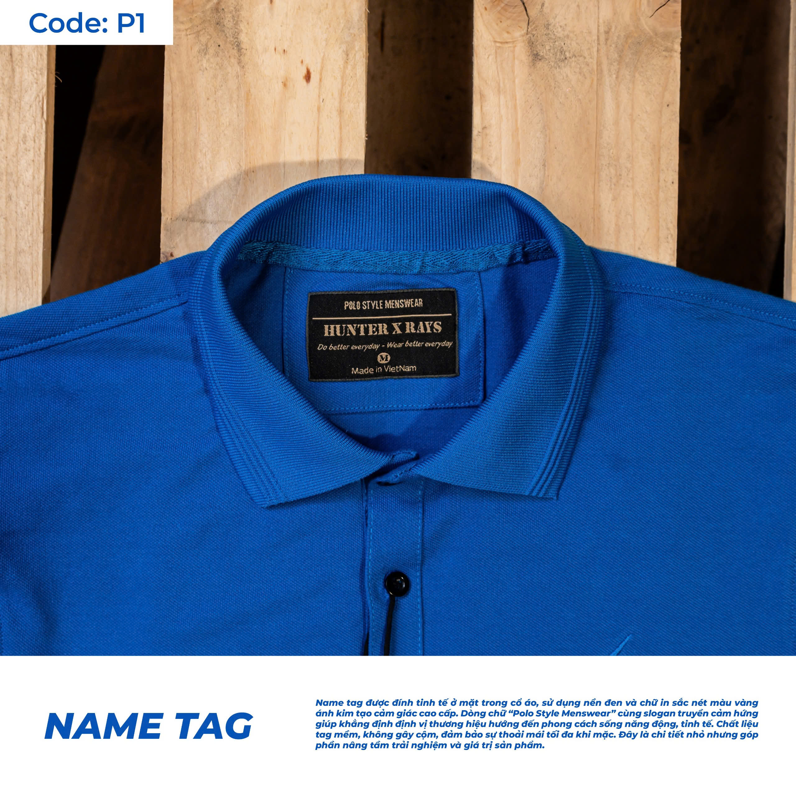 Mô tả Áo Polo Pique P01 Xanh Cobal Just Men Thời Trang Nam - 3