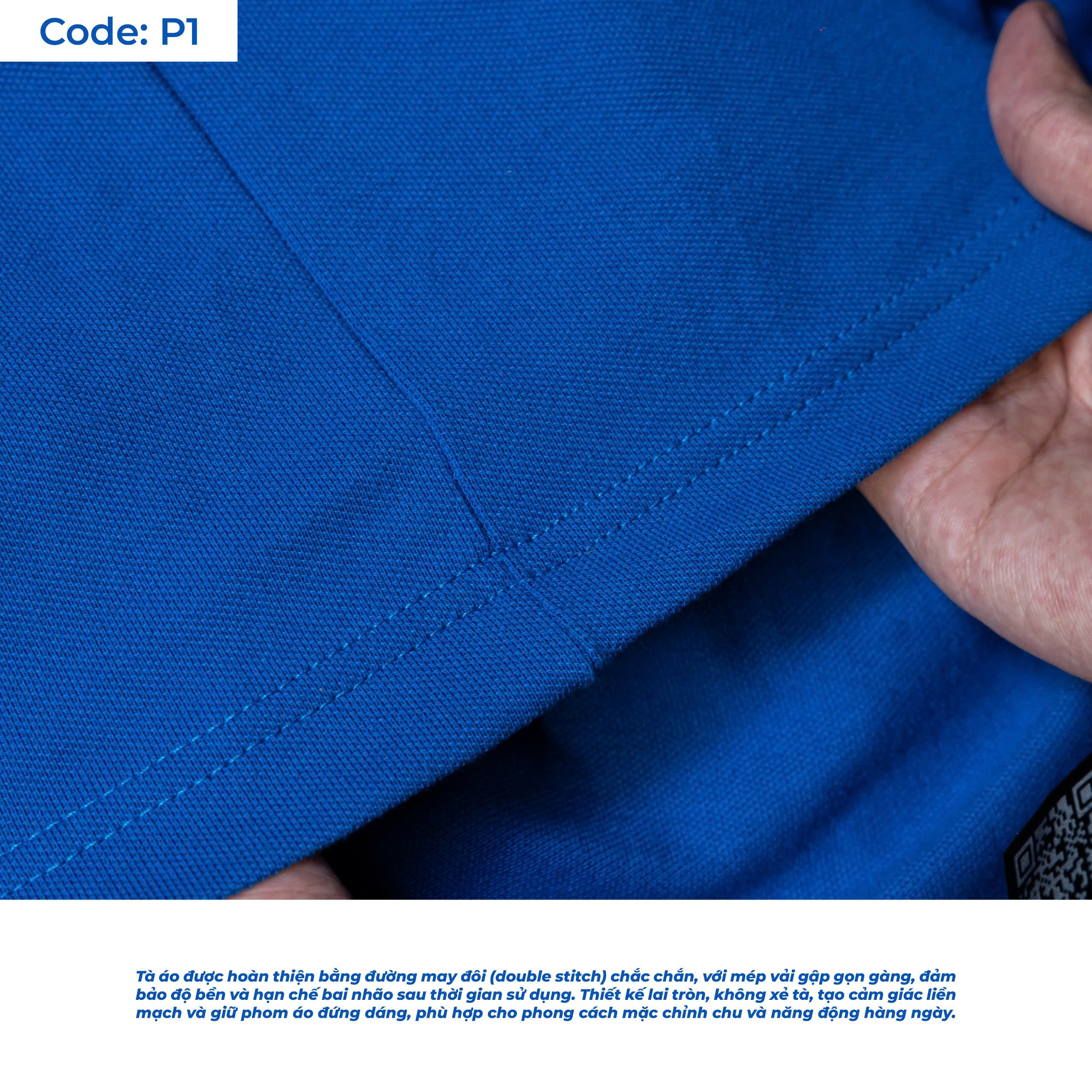 Mô tả Áo Polo Pique P01 Xanh Cobal Just Men Thời Trang Nam - 6