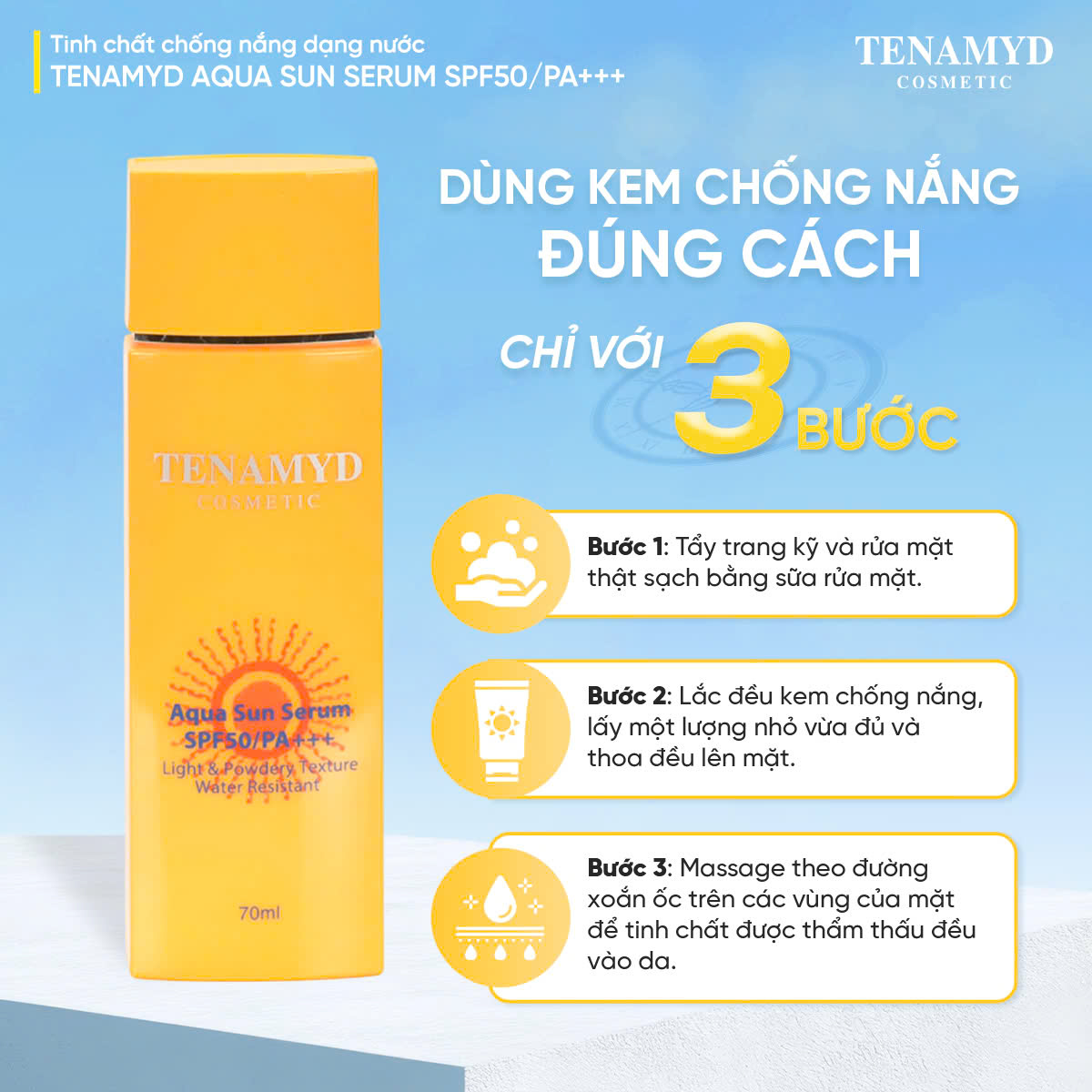 Mô tả Tinh Chất Chống Nắng Bảo Vệ Da Tenamyd Aqua Sun Serum SPF 50/ PA+++ 70ml - 6
