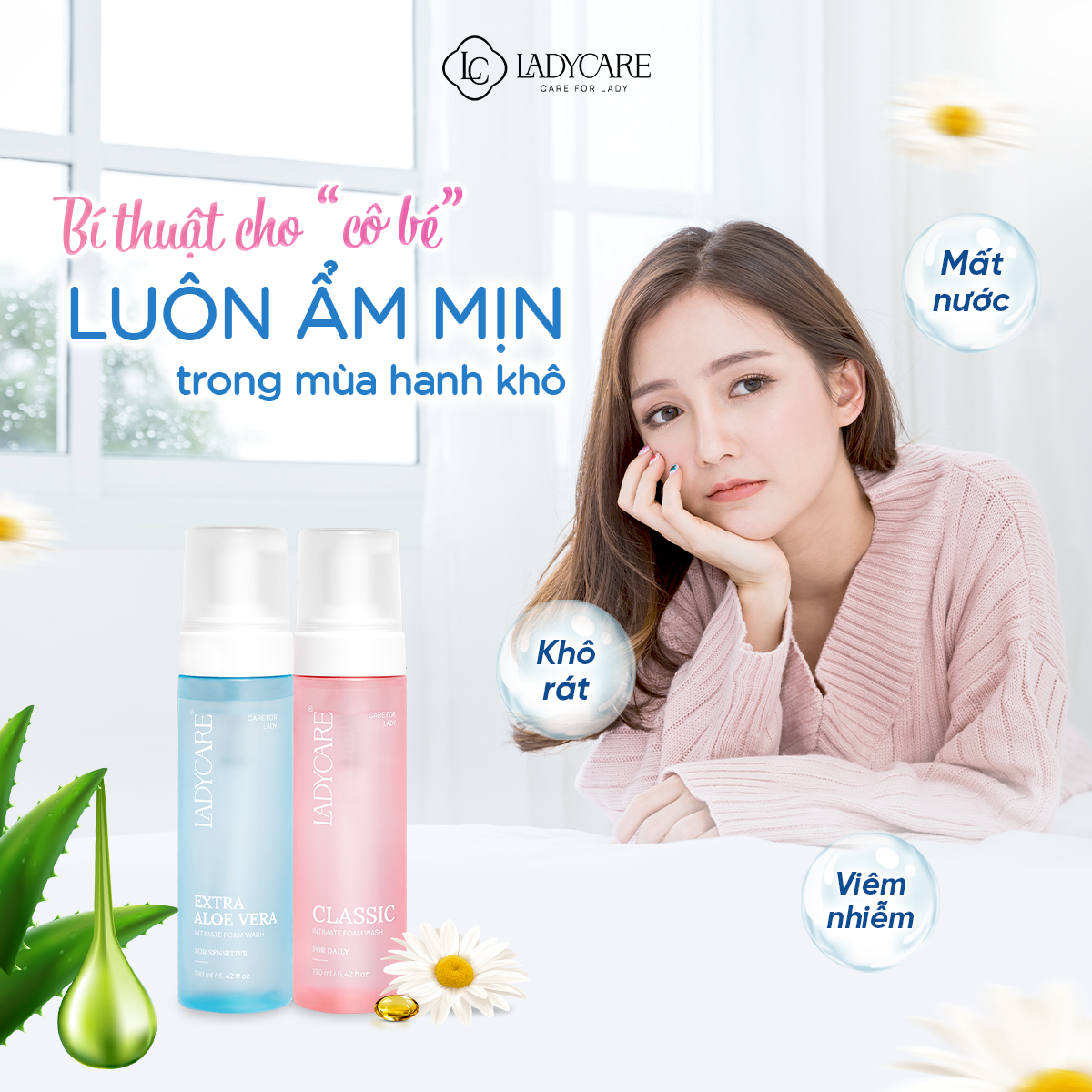 Mô tả Dung Dịch Vệ Sinh Phụ Nữ Dạng Bọt Cao Cấp Ladycare Classic Và Ladycare Extra Aloe Vera - 10