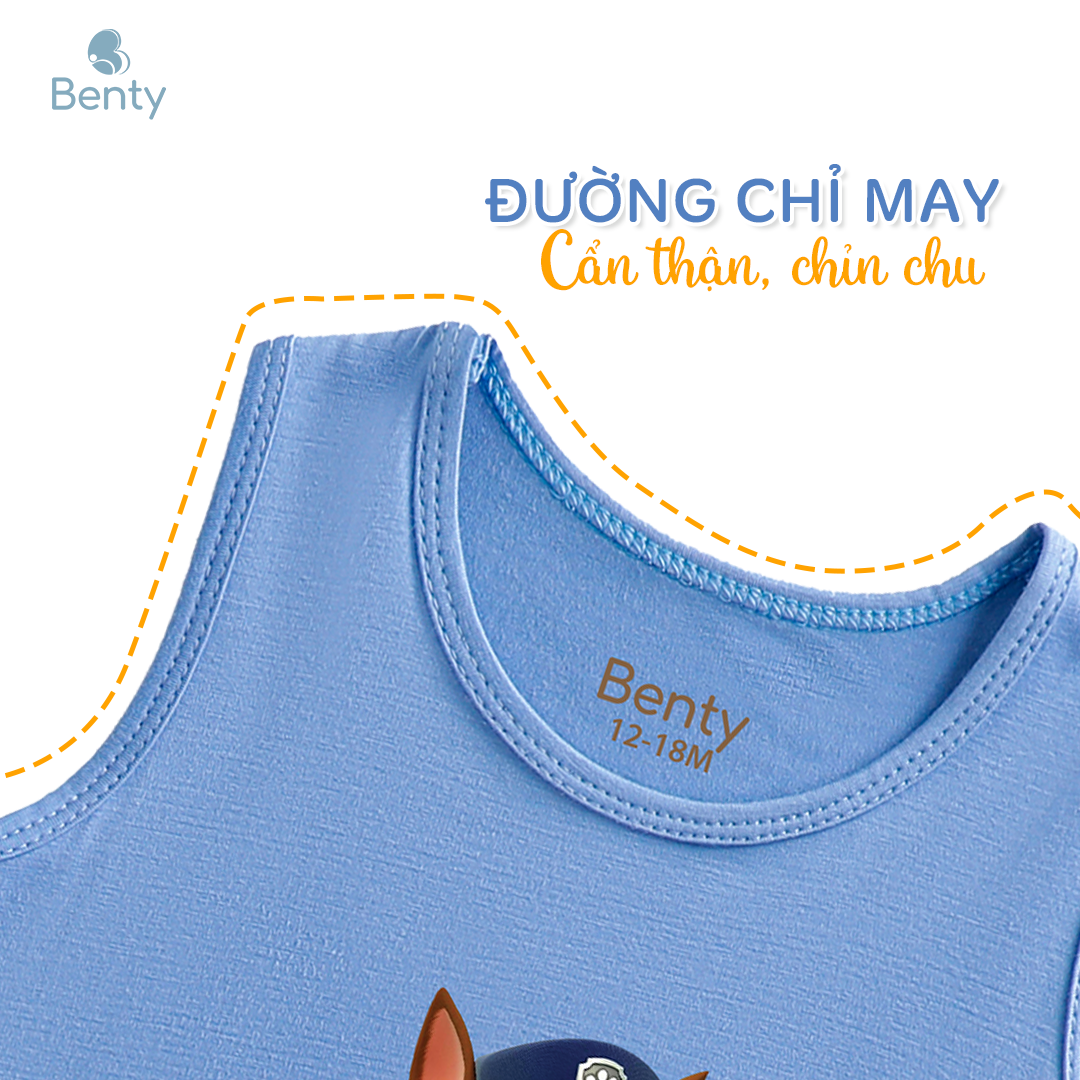 Mô tả Bộ ba lỗ in chó cứu hộ Paw Patrol BENTY thấm hút mồ hôi tốt, quần áo trẻ em cao cấp chính hãng - 2