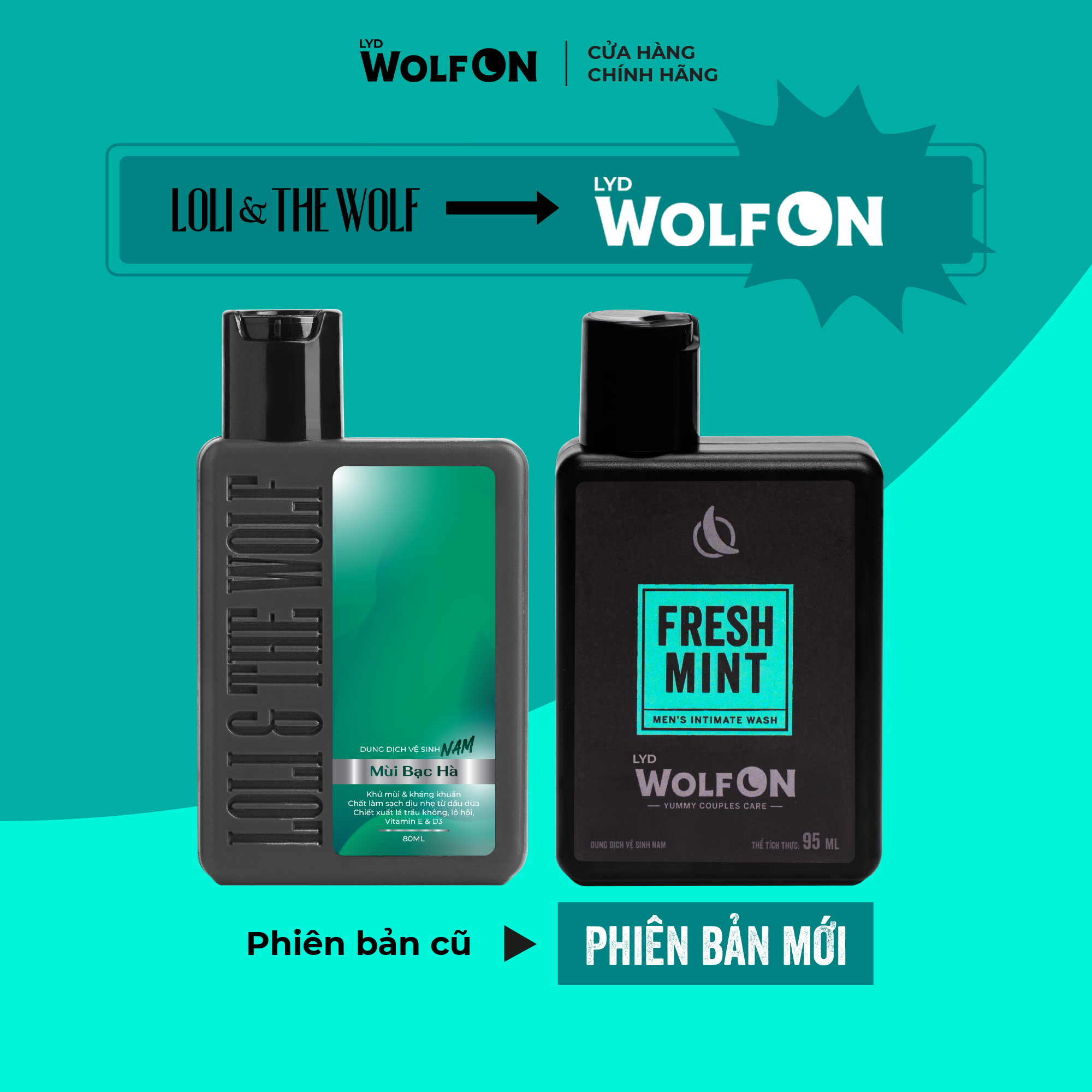 Mô tả Dung Dịch Vệ Sinh Nam Giới LYD Wolf ON Fresh Mint Bạc Hà Mát Lạnh Sạch Thơm Nam Tính 95ml - 2
