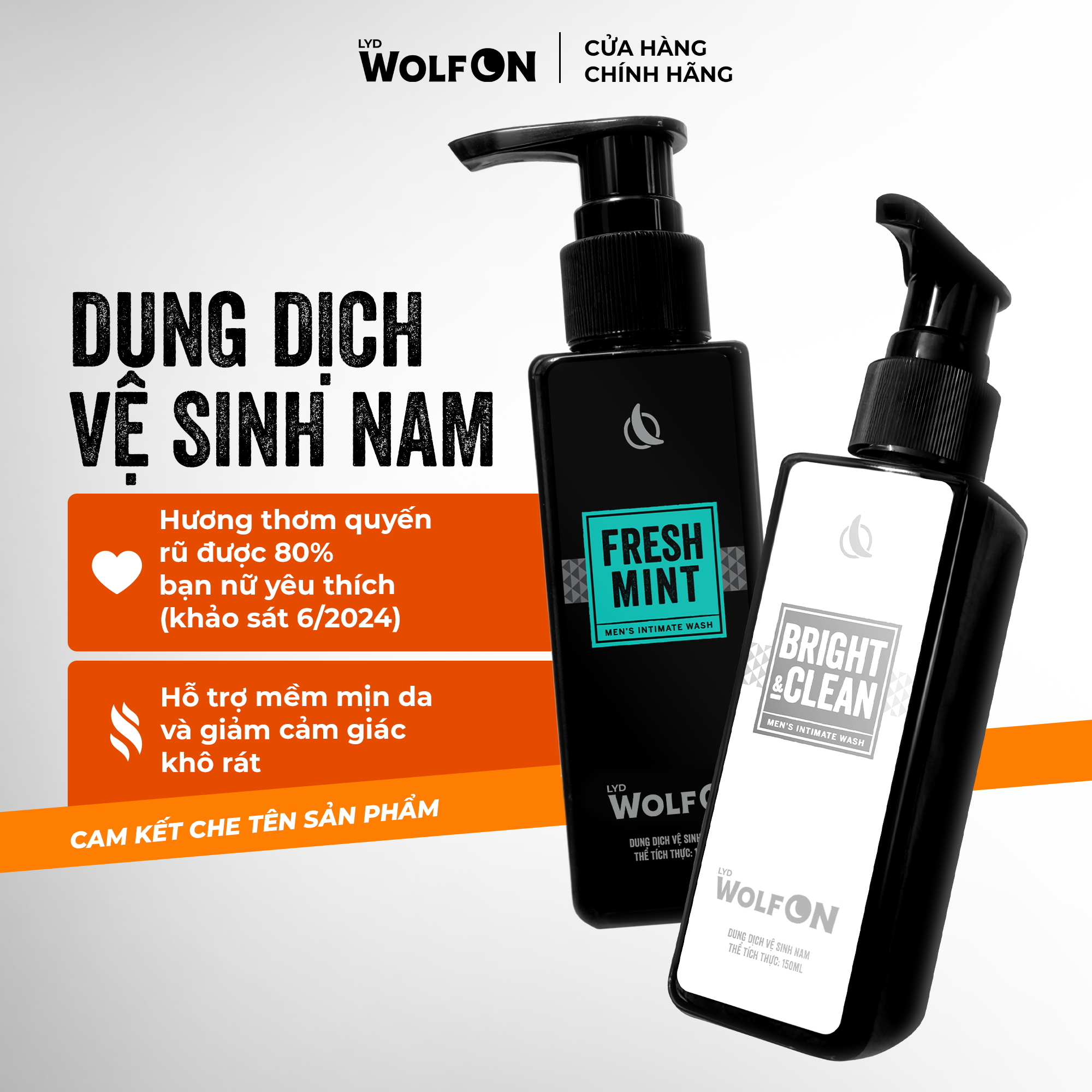 Mô tả Dung Dịch Vệ Sinh Nam Giới LYD Wolf ON Hương Thơm Nam Tính Khử Mùi Sạch Khuẩn 150ml - 1