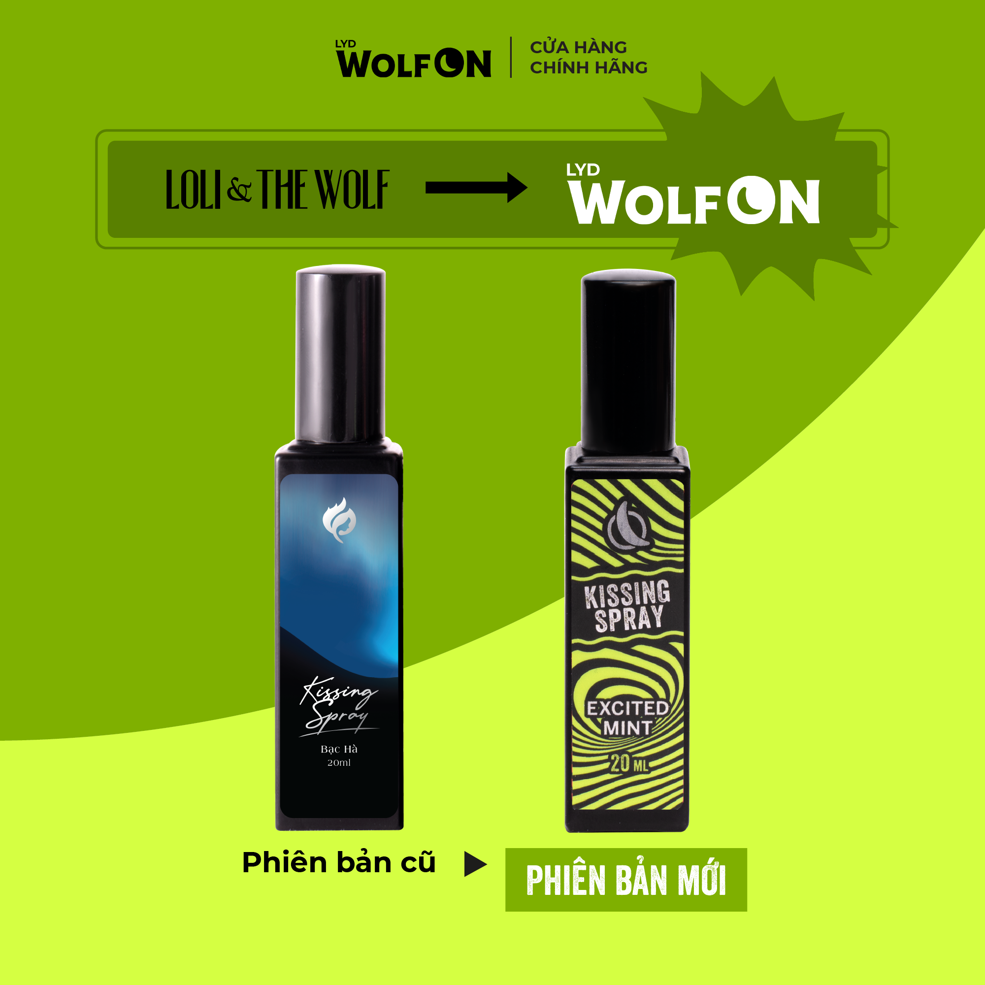 Mô tả Xịt Thơm Miệng Kissing Spray LYD Wolf ON Hương Excited Mint X3 Bạc Hà The Mát Sảng Khoái Nhỏ Gọn 20ml - 2