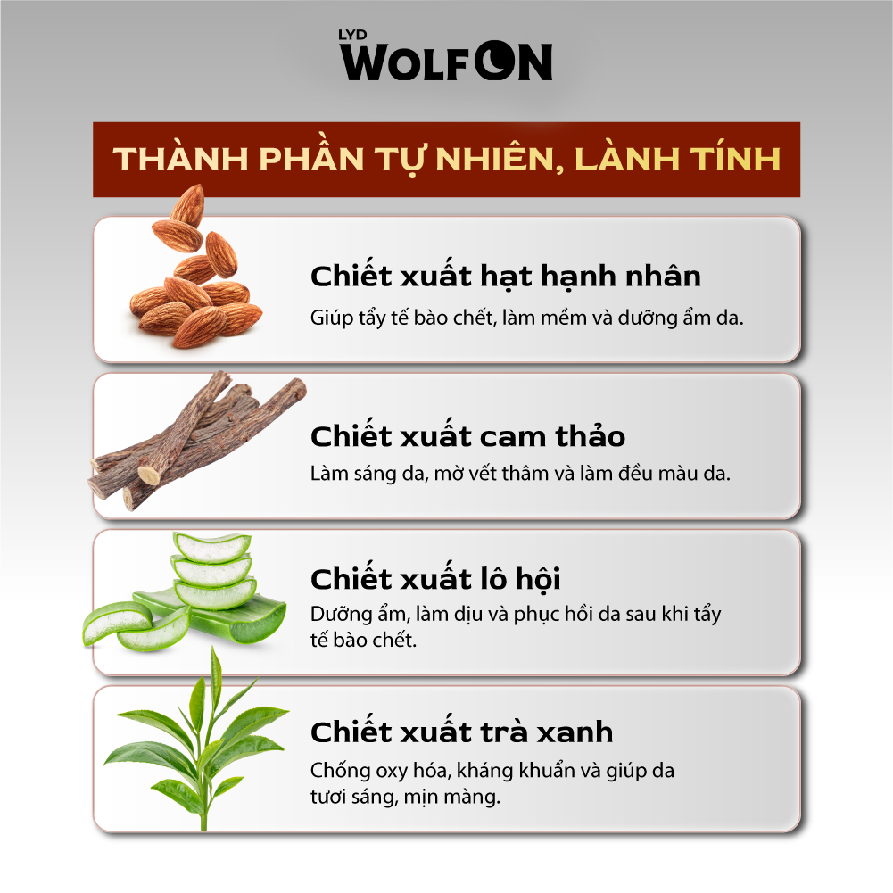 Mô tả Sữa Tắm Nam Giới 2IN1 Tẩy Tế Bào Chết LYD Wolf ON Shower Scrub Gin 69 Sạch Sâu, Mịn Da, Giảm Mụn 50ml, 350ml - 4