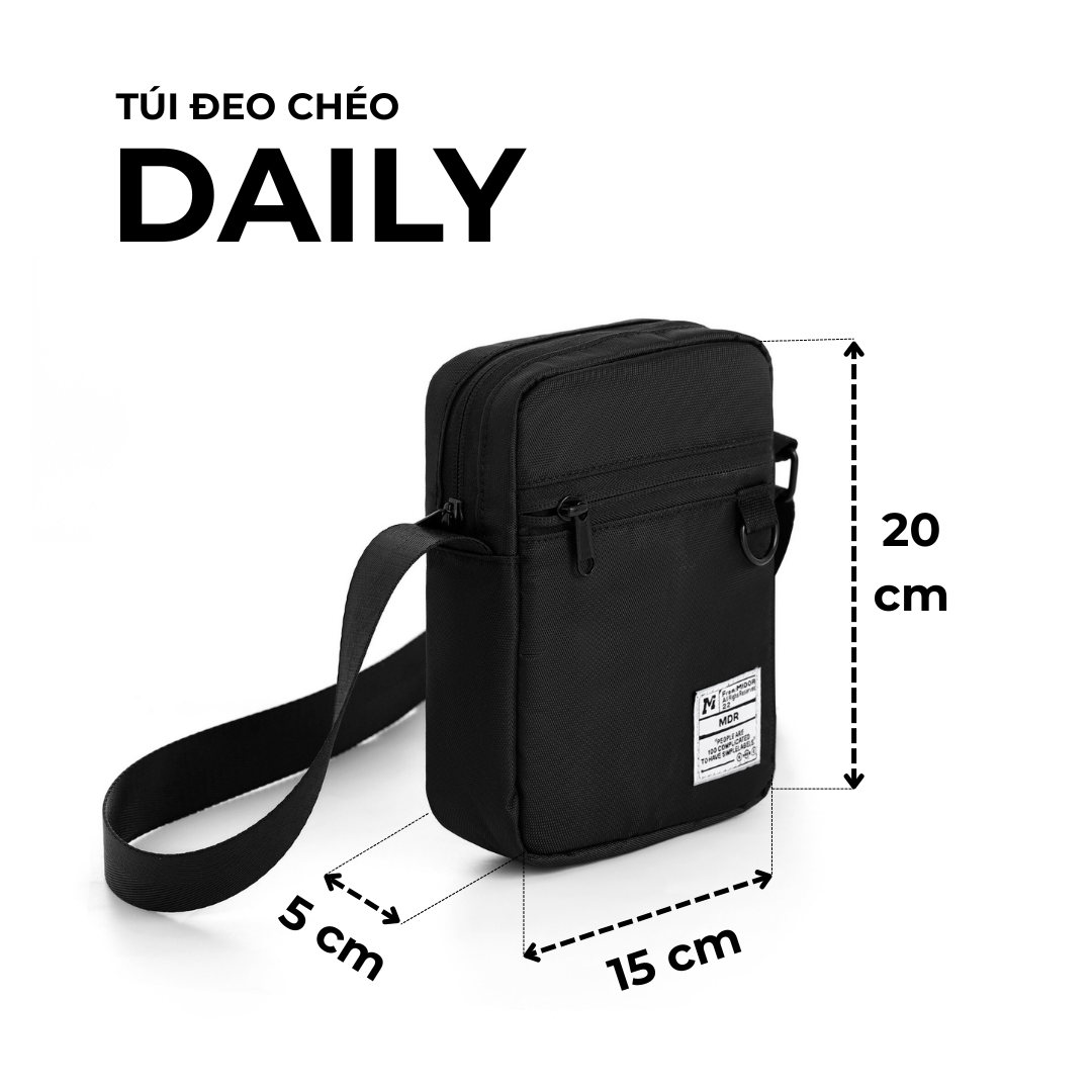 Mô tả Túi đeo chéo thời trang nam nữ cao cấp DAILY Chất liệu chống thấm nước Local Brand Midori M Studio - 2