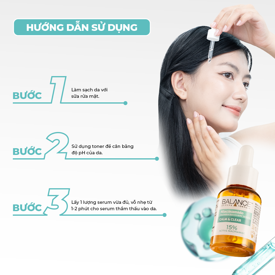 Mô tả Combo serum phục hồi, làm dịu và cấp ẩm da Balance Niacinamide và Hyaluronic 30ml/chai - 4