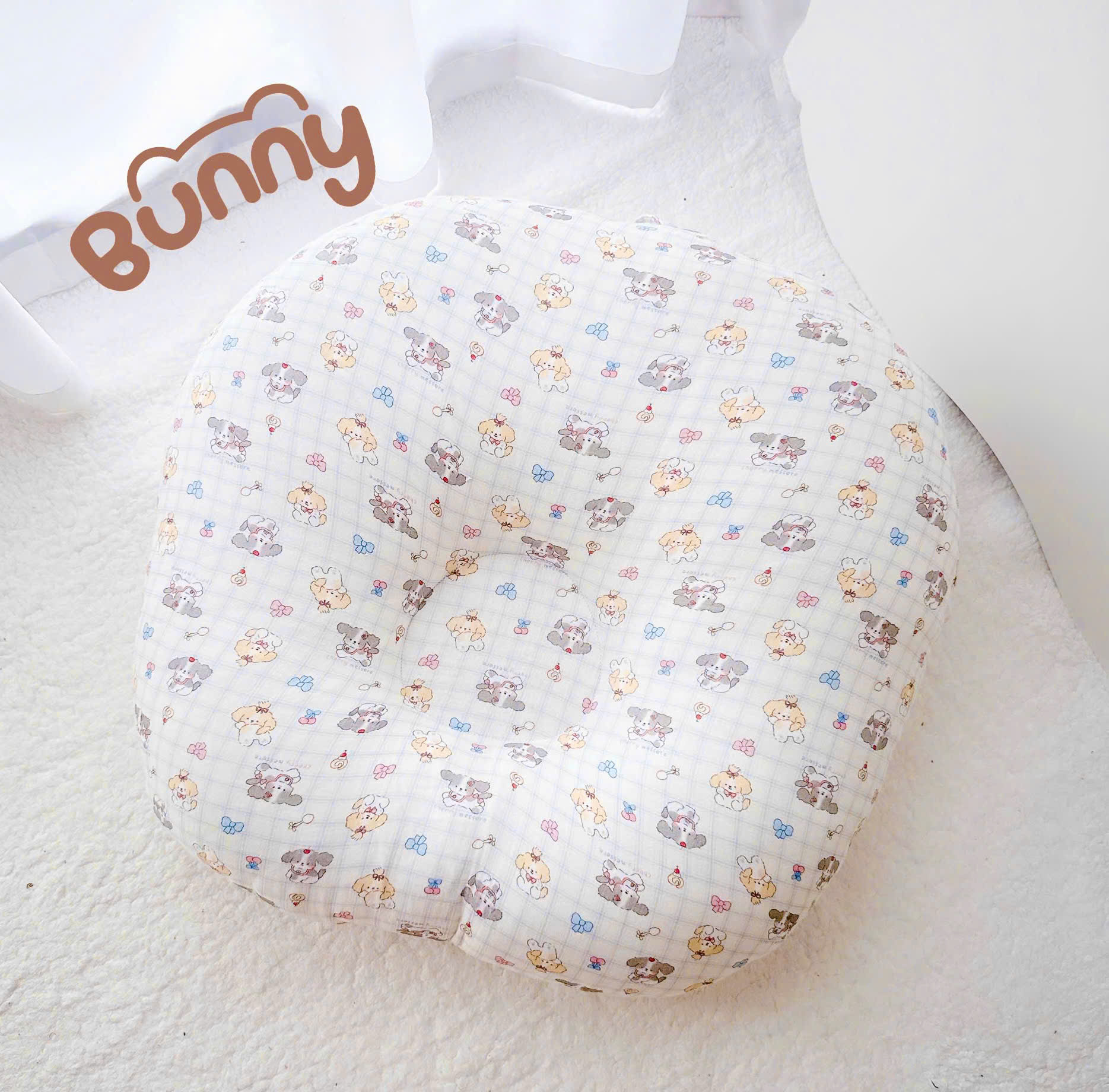 Mô tả Gối Chống Trào Ngược Kidworlds Bunny Đệm Chống Trào Ngược Xô Muslin Trần Bông Organic Cho Bé Sơ Sinh - 5